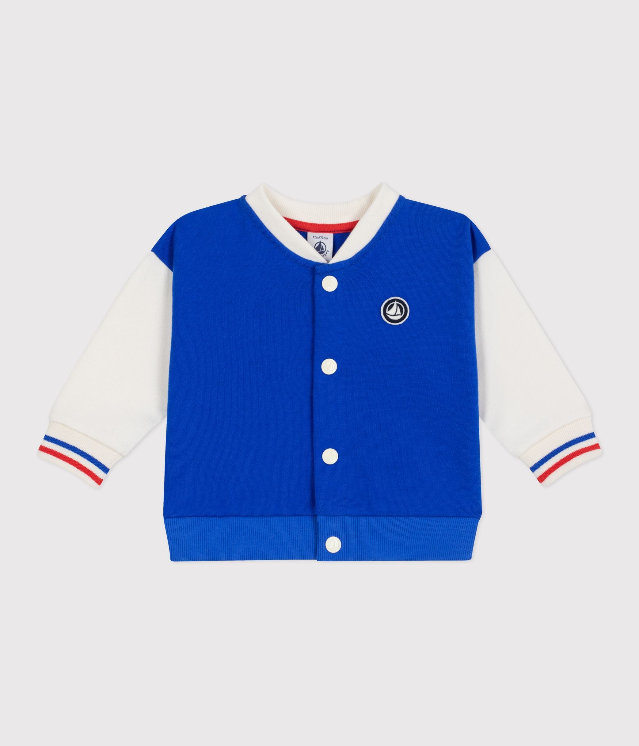 veste-teddy-bébé-en-coton-colorblock