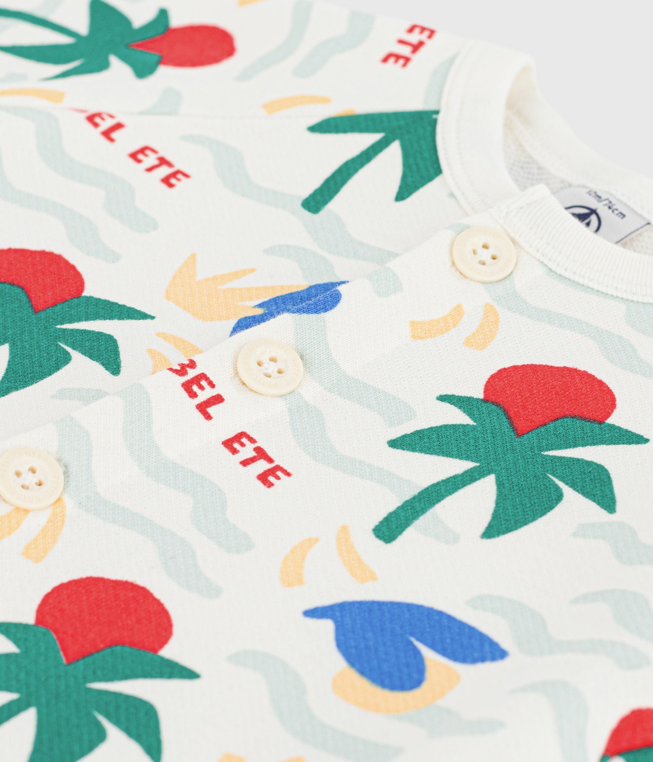 combinaison-courte-bébé-en-coton-imprimée