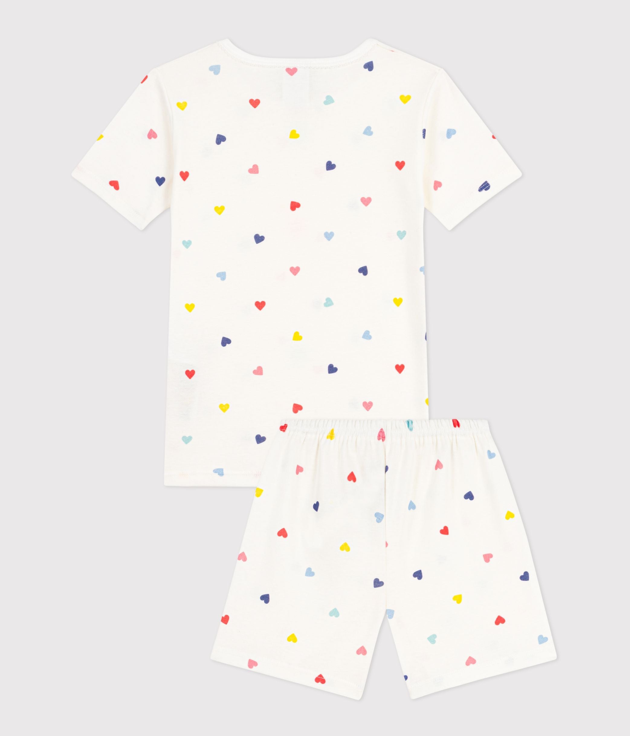 pyjama-short-très-ajusté-enfant-en-coton-imprimé-coeurs