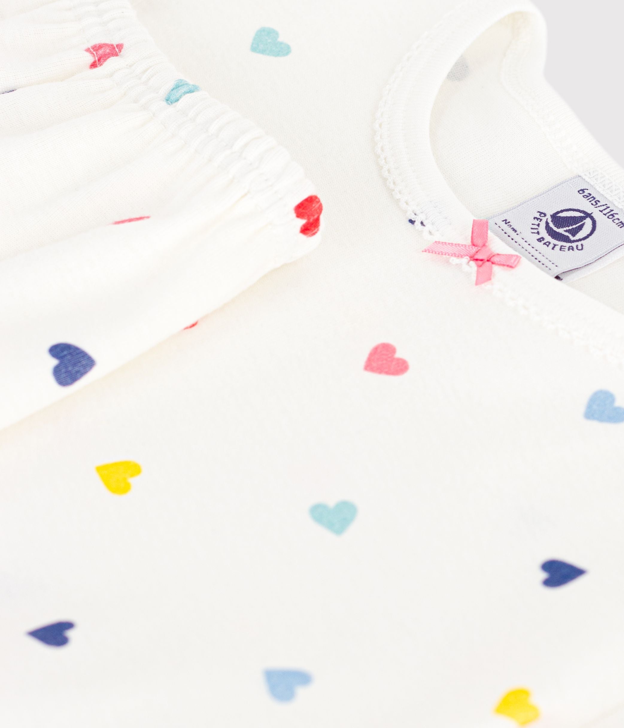 pyjama-short-très-ajusté-enfant-en-coton-imprimé-coeurs