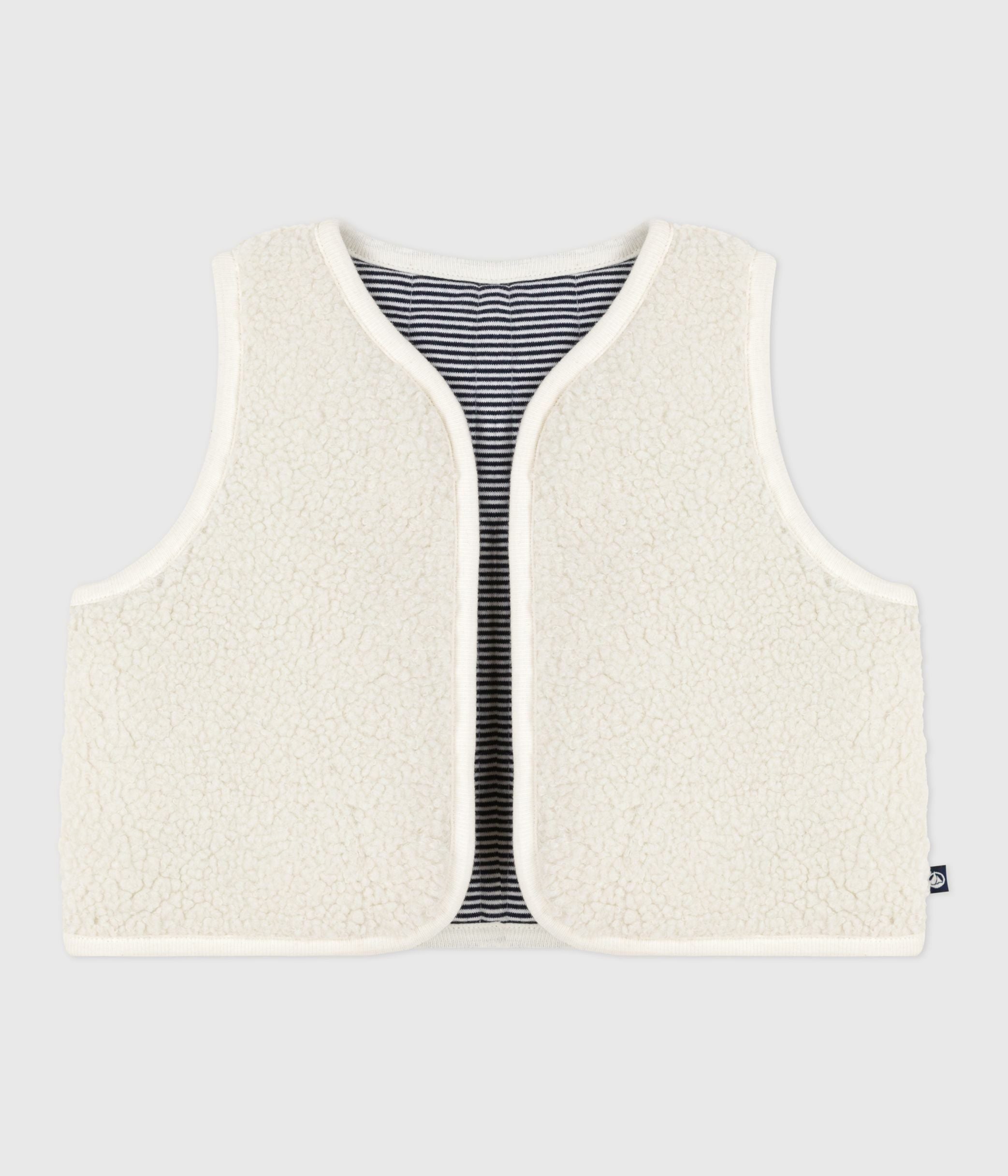 gilet-bébé-en-coton-milleraies-et-sherpa-sans-manche