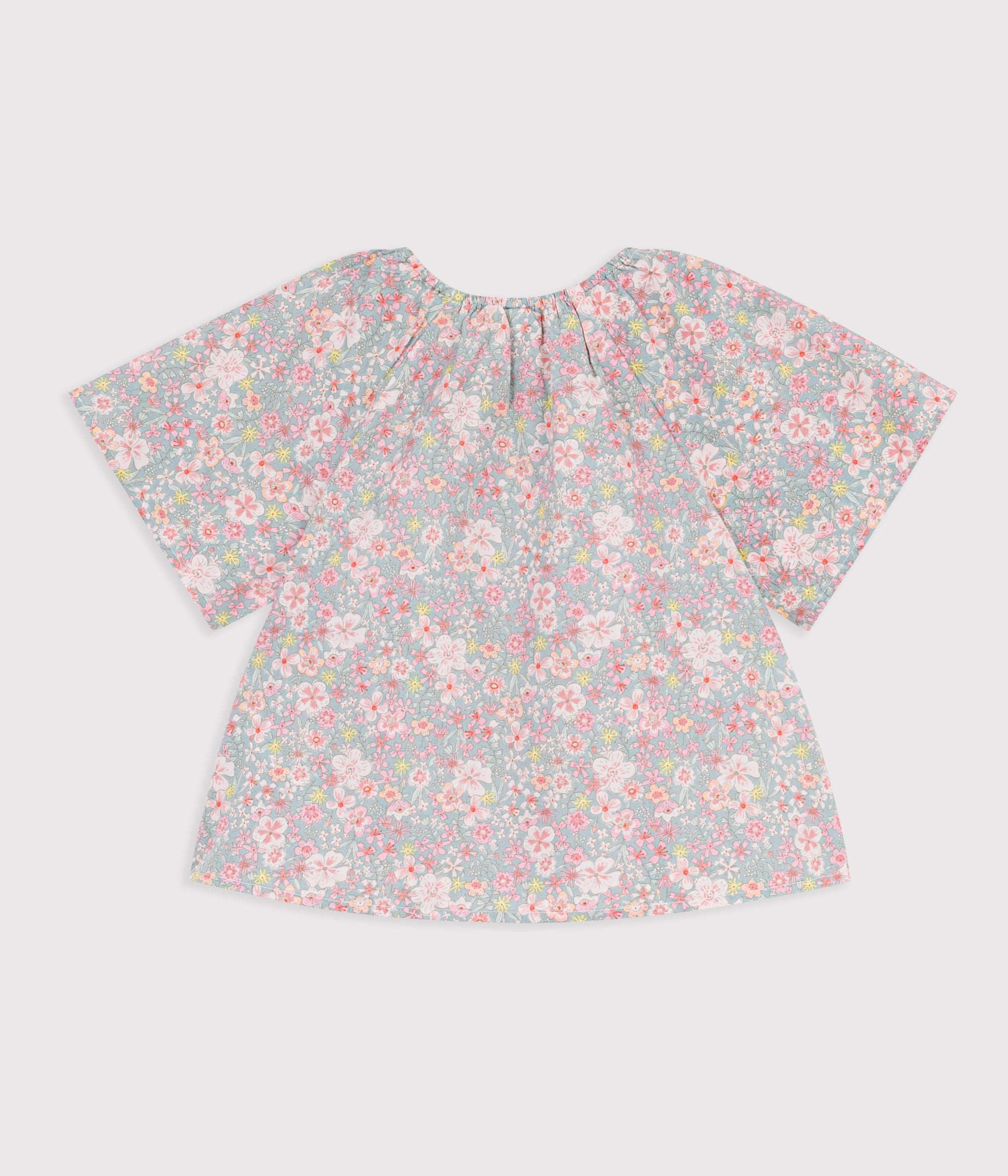 blouse-enfant-en-coton-manches-courtes-imprimée-fleurs
