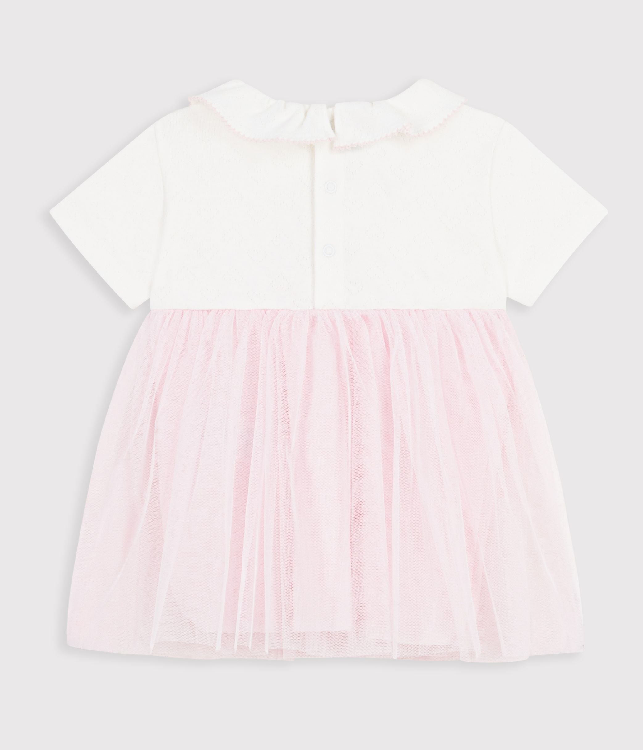 robe-bébé-bi-matière-manches-courtes