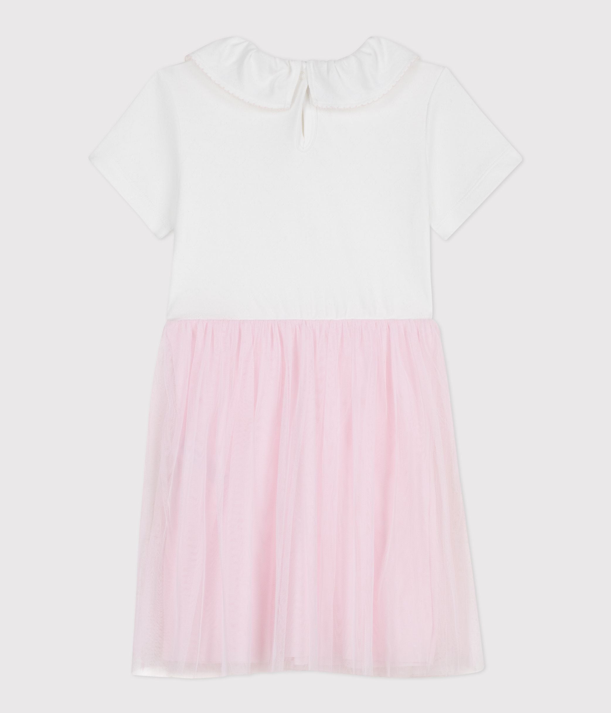 robe-enfant-manches-courtes-en-coton-et-tulle-à-motif-coeurs