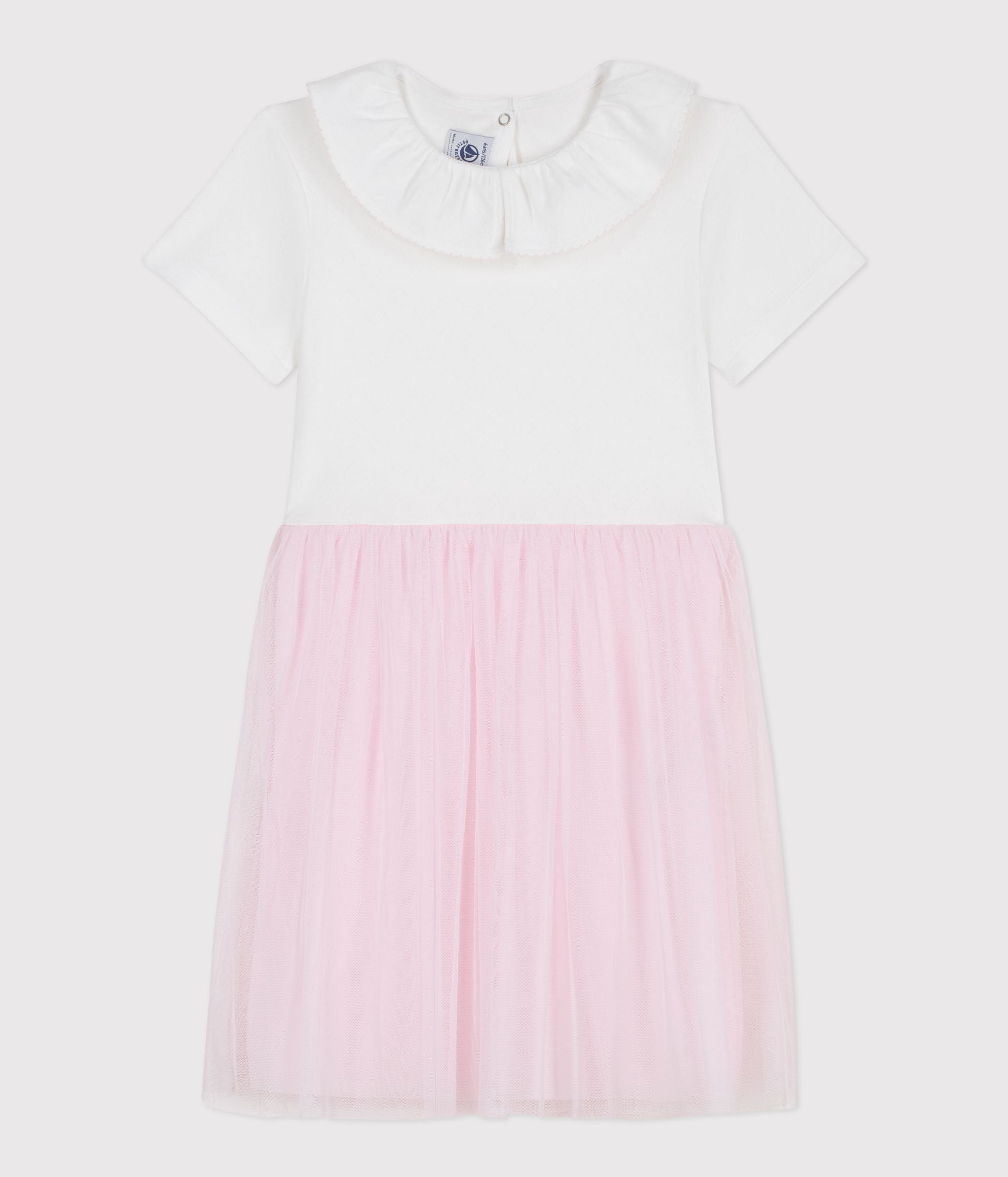 robe-enfant-manches-courtes-en-coton-et-tulle-à-motif-coeurs