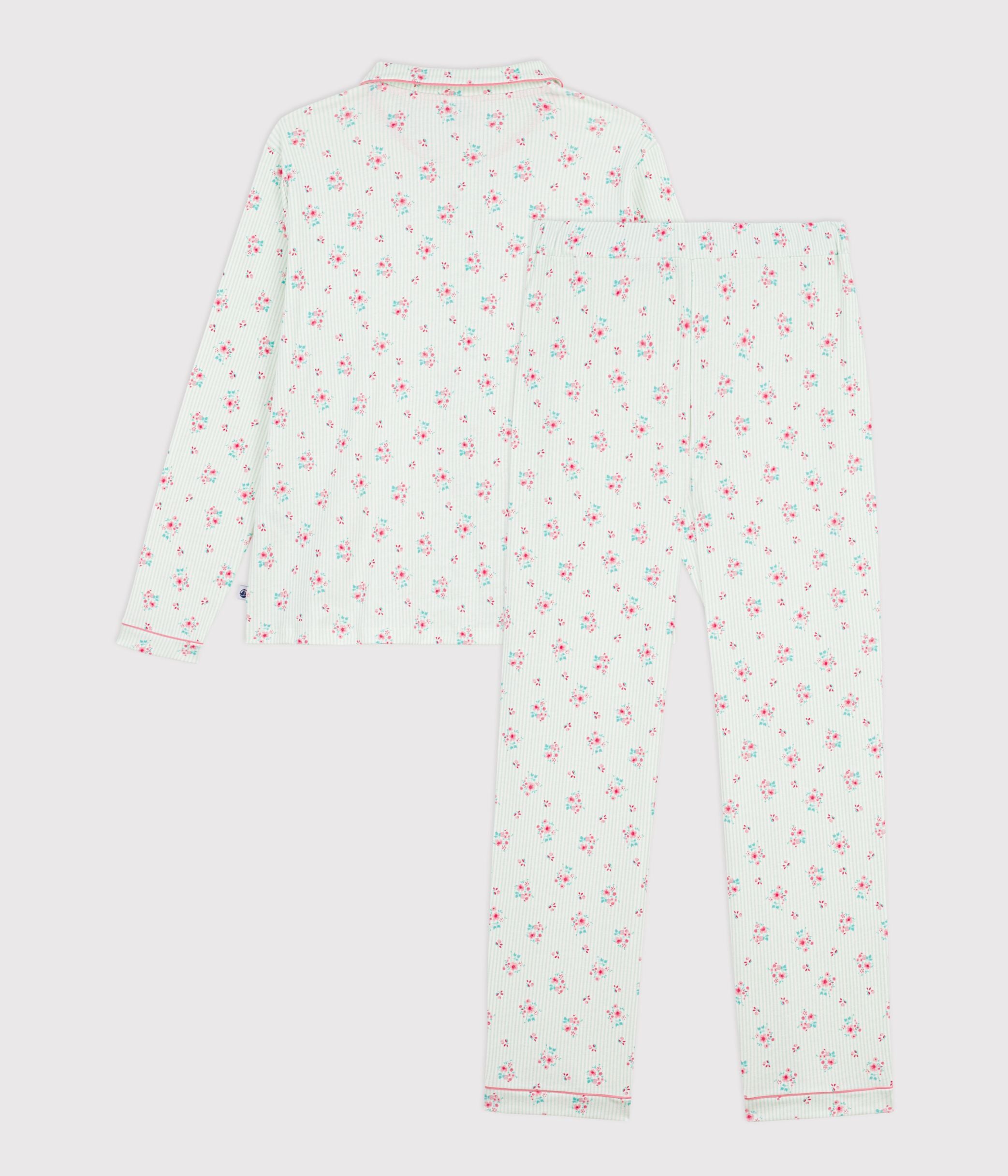 pyjama-boutonné-femme-en-coton-imprimé