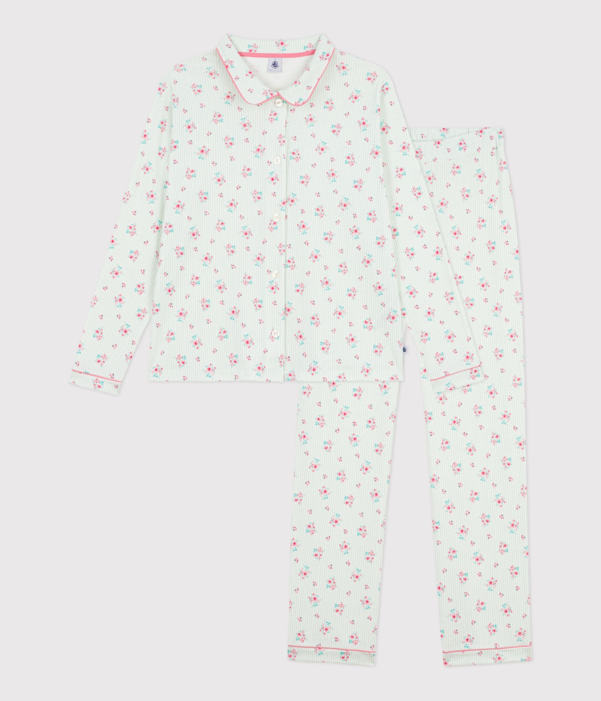 pyjama-boutonné-femme-en-coton-imprimé