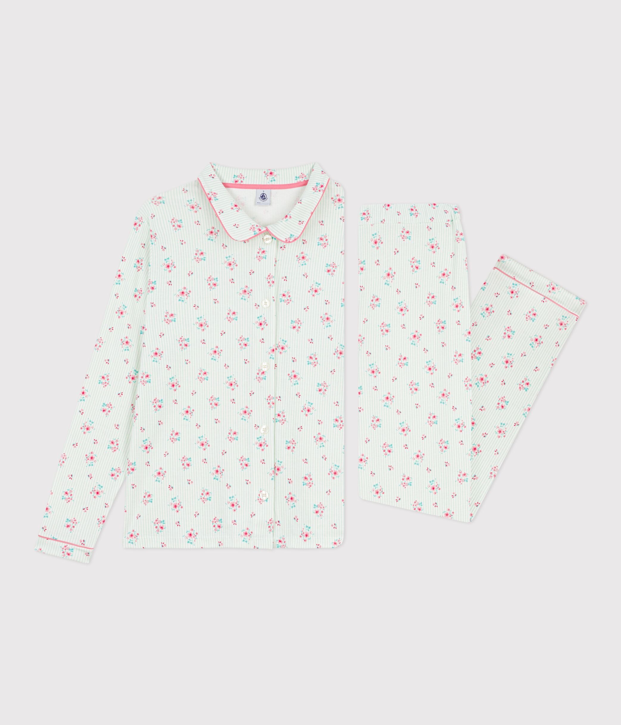 pyjama-boutonné-femme-en-coton-imprimé