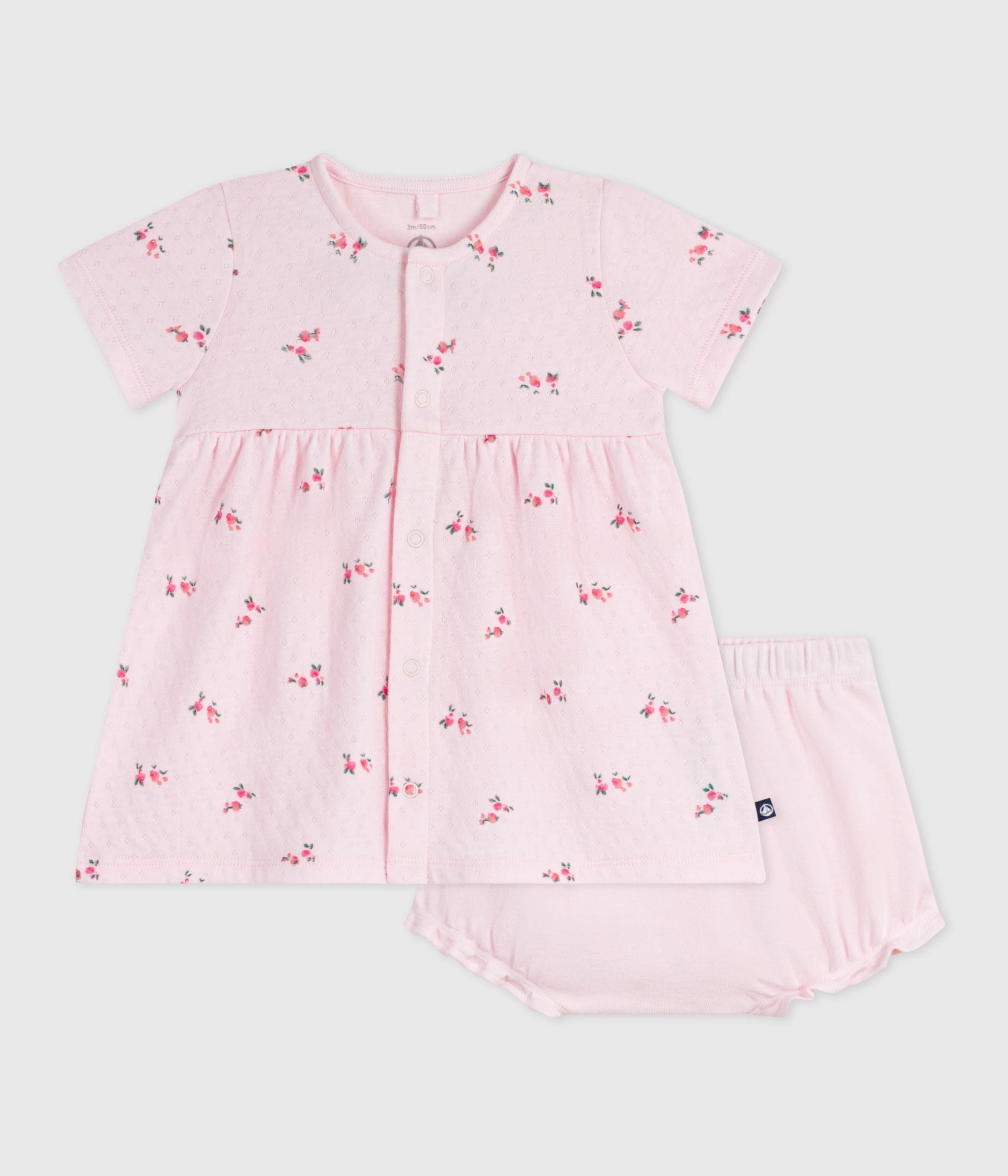 robe-bébé-en-coton-imprimé-fleurs-avec-son-bloomer