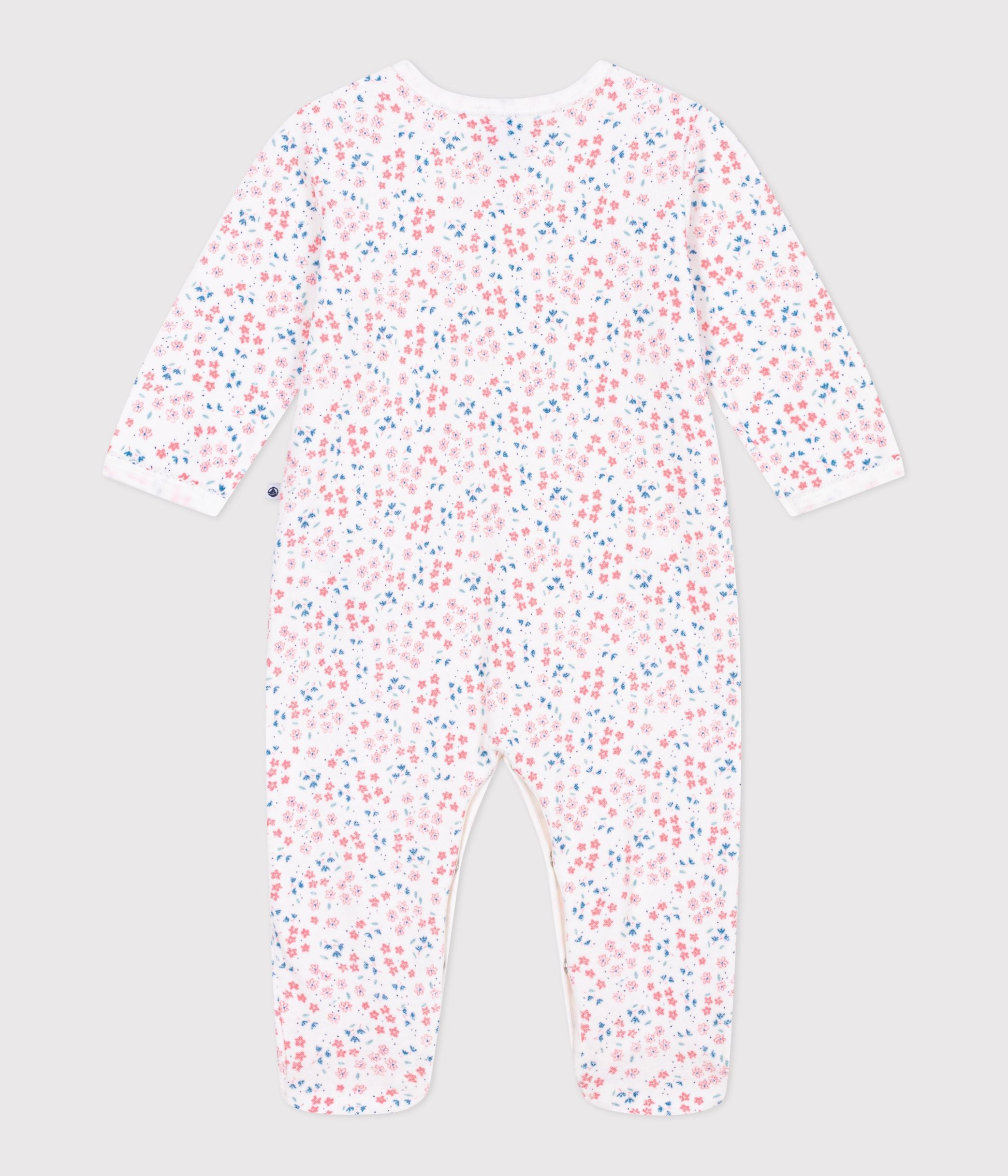pyjama-bébé-en-velours-imprimé-fleuri