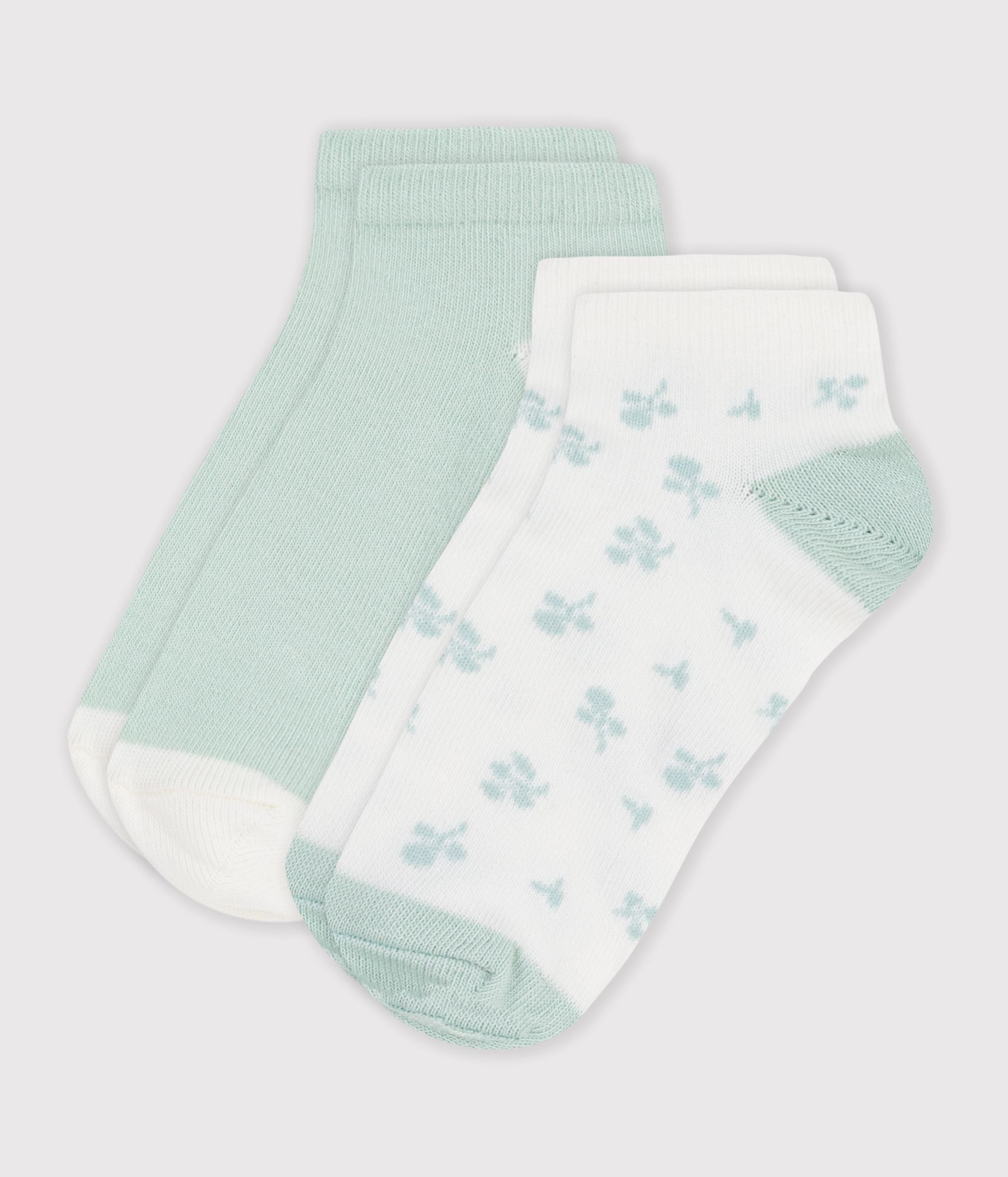 lot-de-2-paires-de-chaussettes-enfant-fille-en-coton-imprimé-à-fleurs
