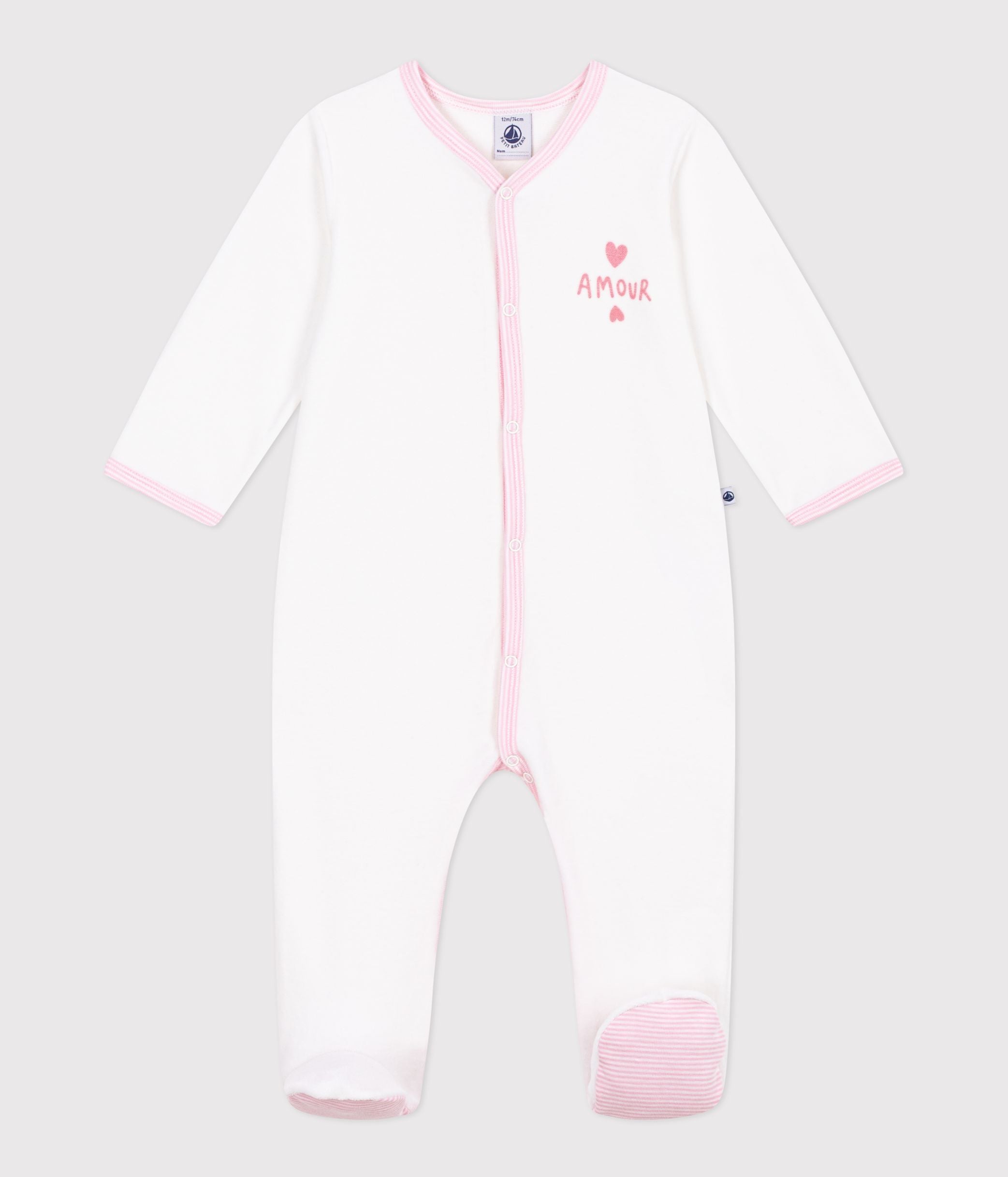 pyjama-bébé-en-velours-uni