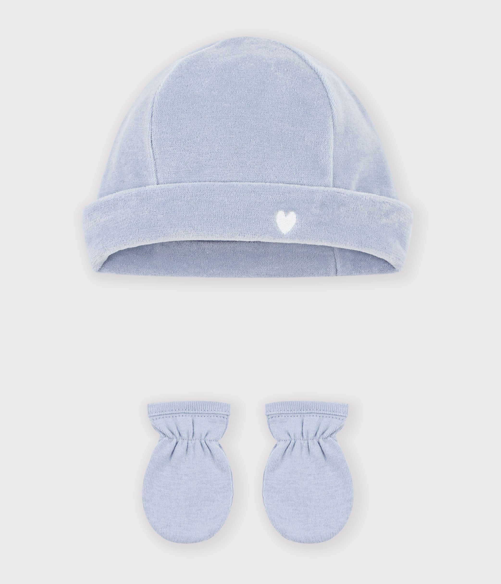 lot-de-bonnet-et-moufles-bébé-uni
