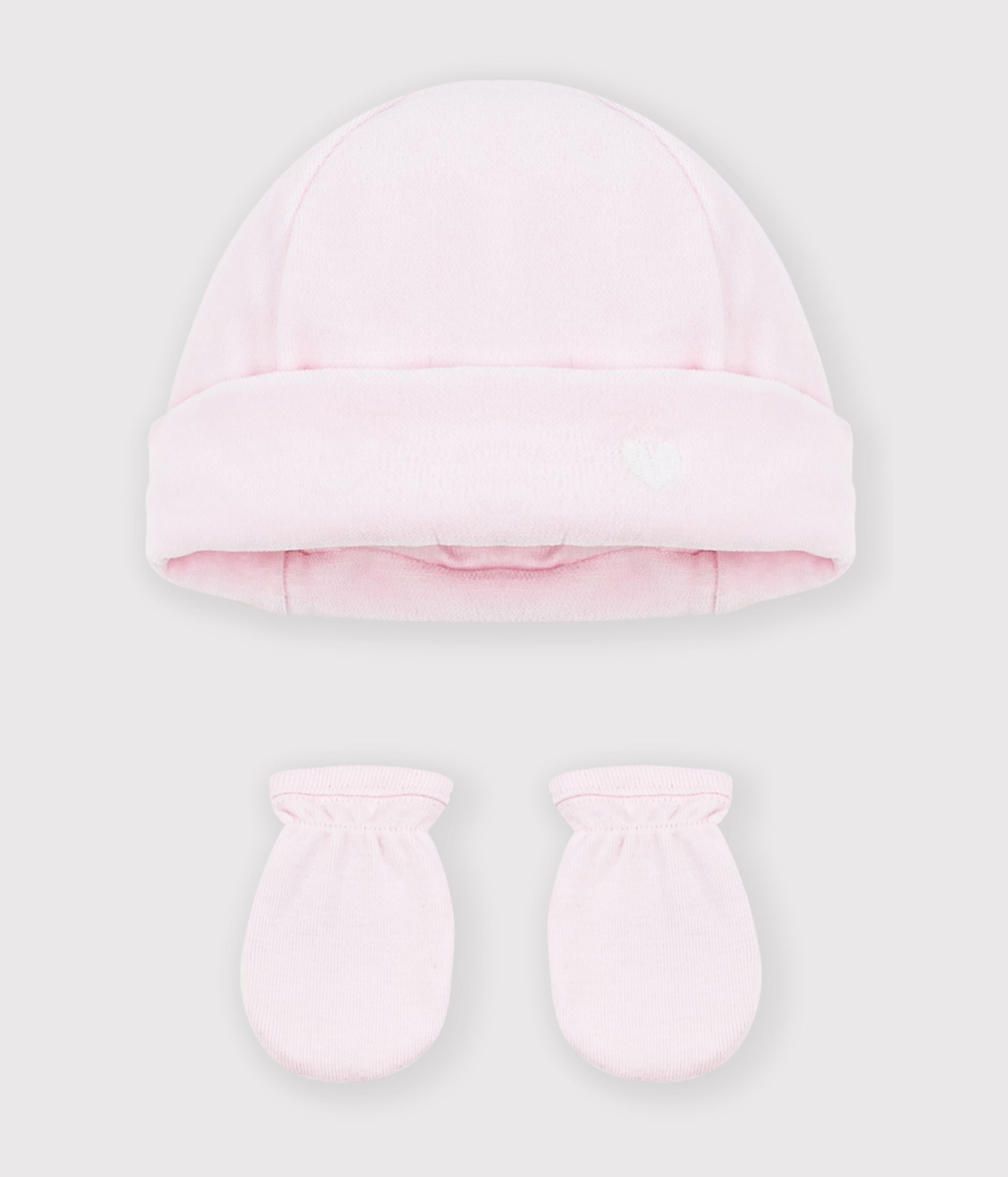 lot-de-bonnet-et-moufles-bébé-uni
