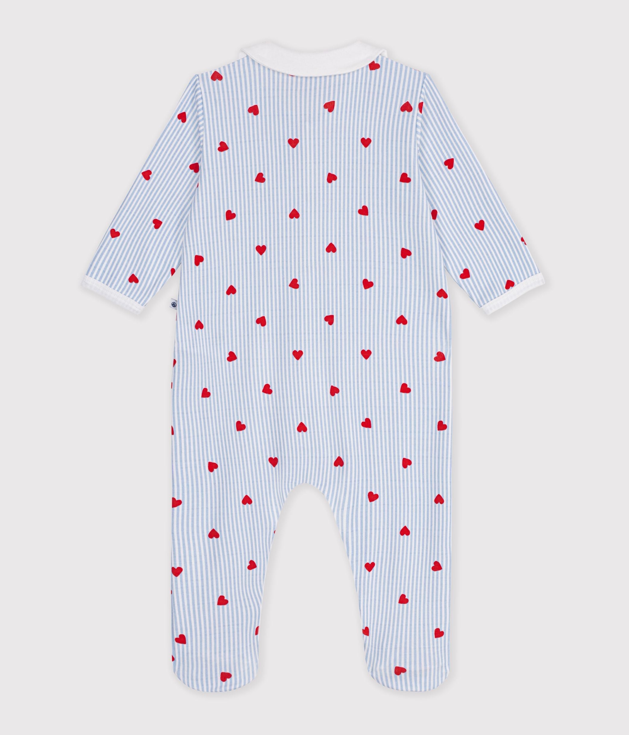 pyjama-bébé-en-coton-avec-col,-imprimé-coeurs