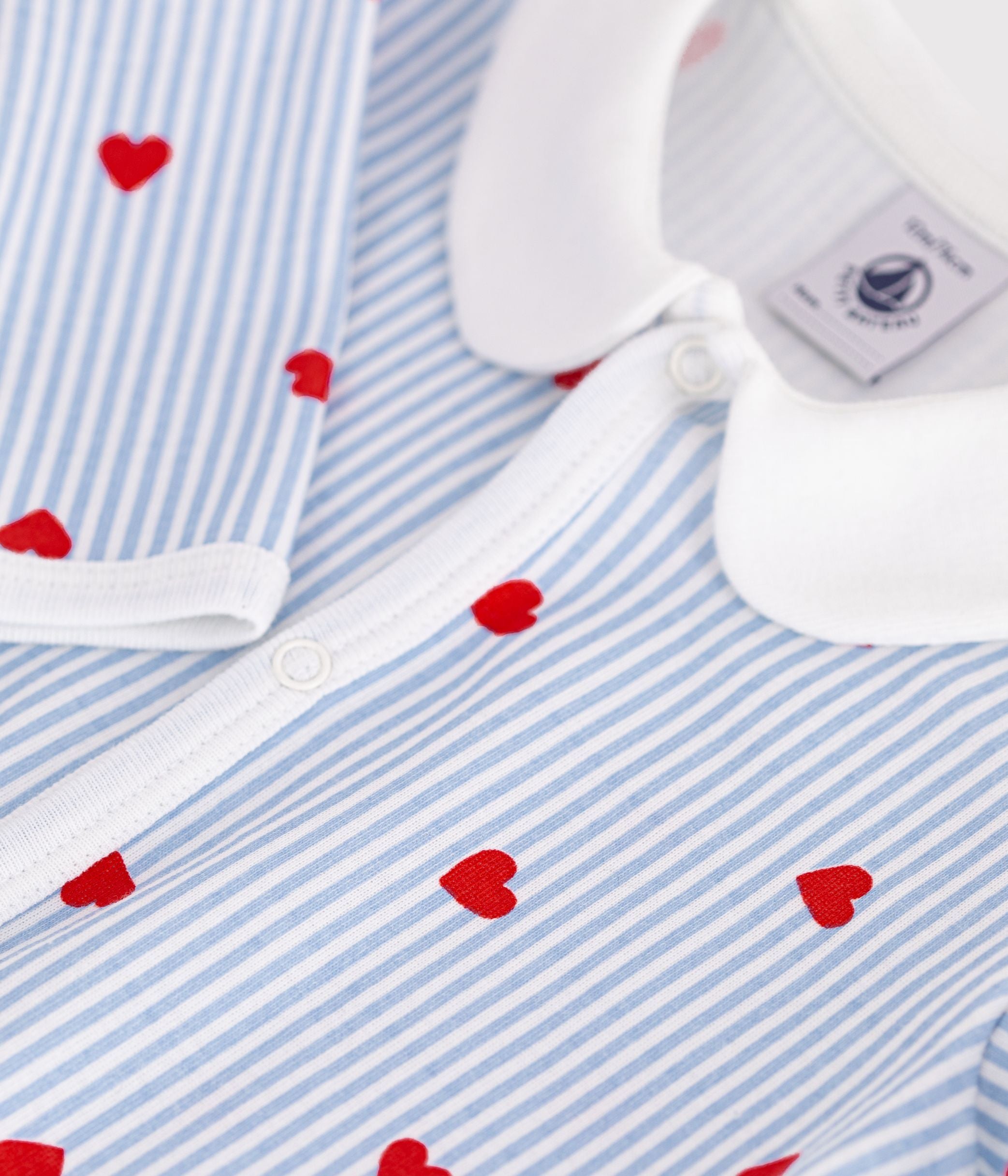 pyjama-bébé-en-coton-avec-col,-imprimé-coeurs