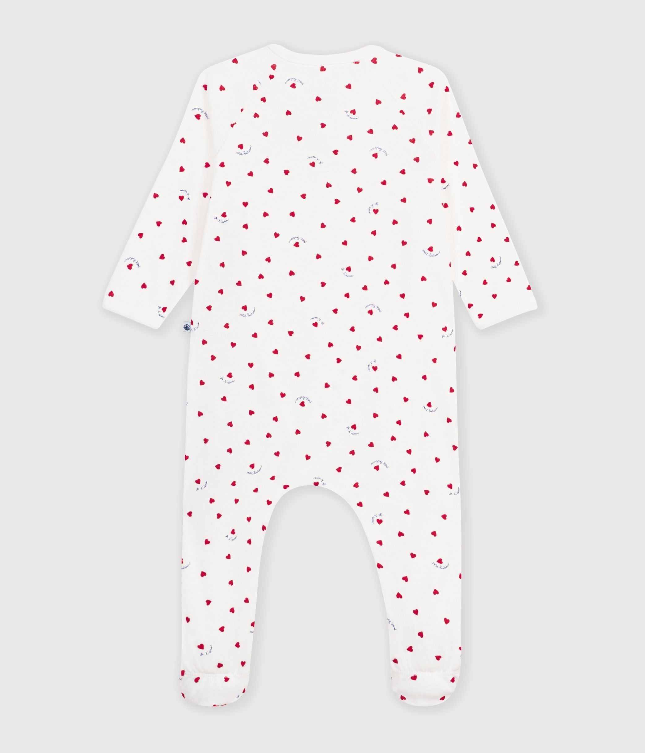 pyjama-bébé-en-coton-imprimé-à-petits-coeurs