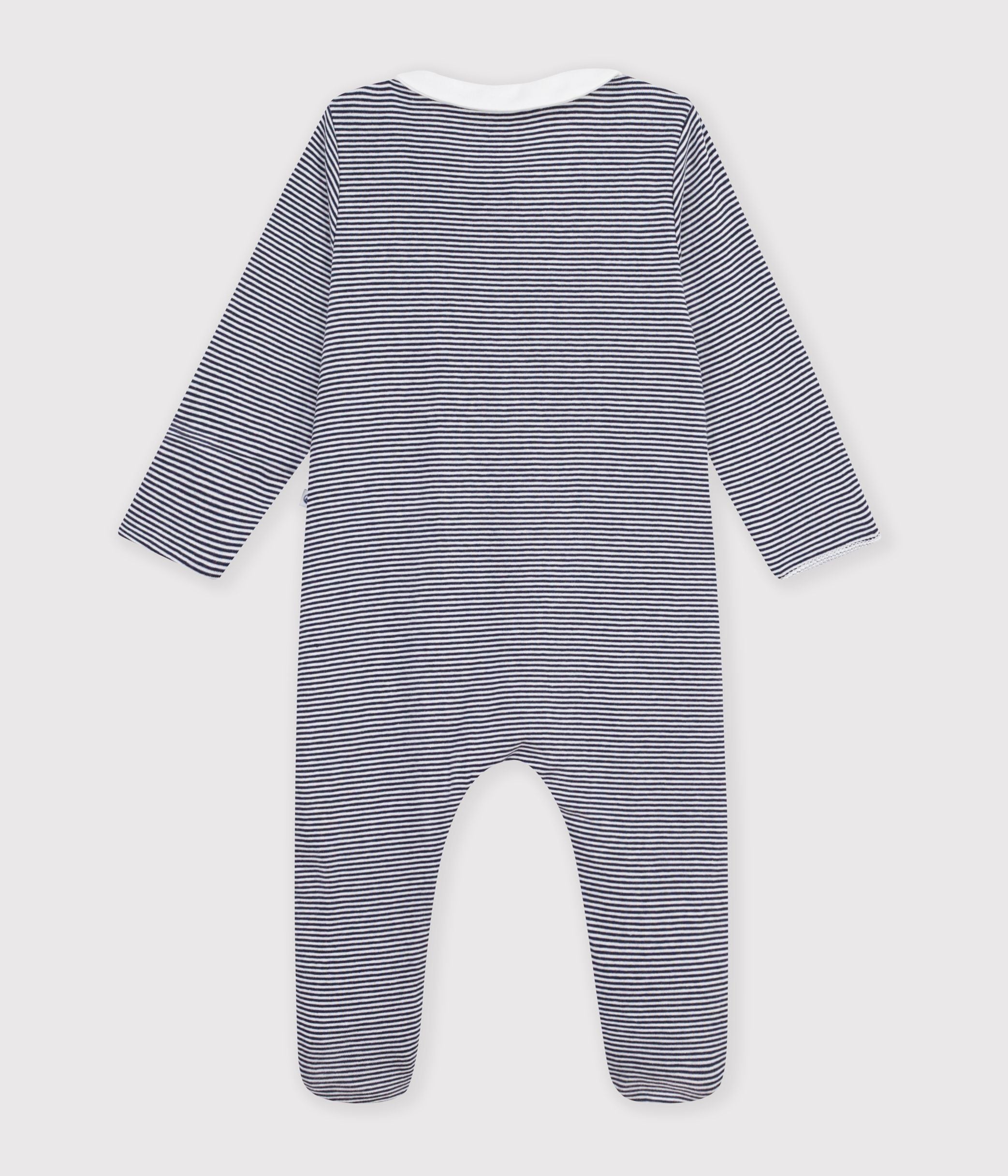 pyjama-bébé-en-coton-imprimé-à-rayures