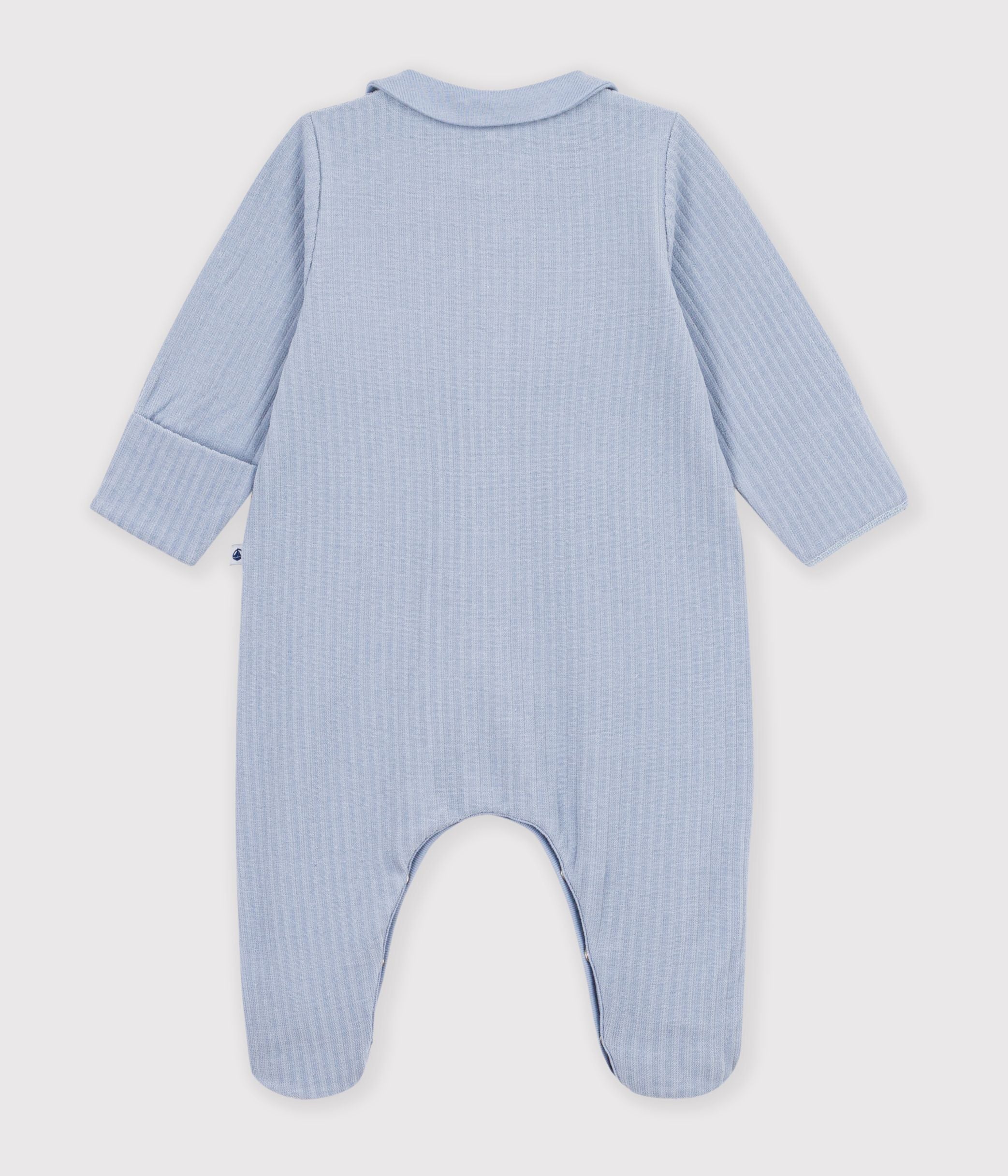 pyjama-bébé-en-velours-avec-col-uni