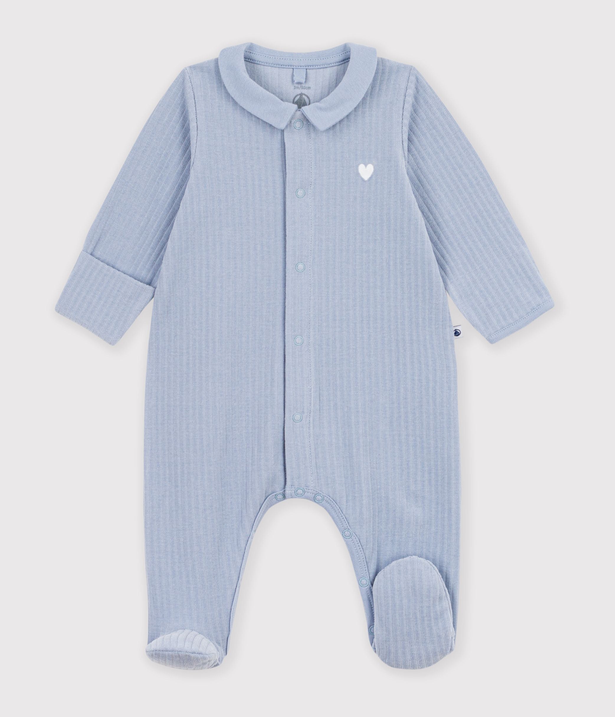 pyjama-bébé-en-velours-avec-col-uni