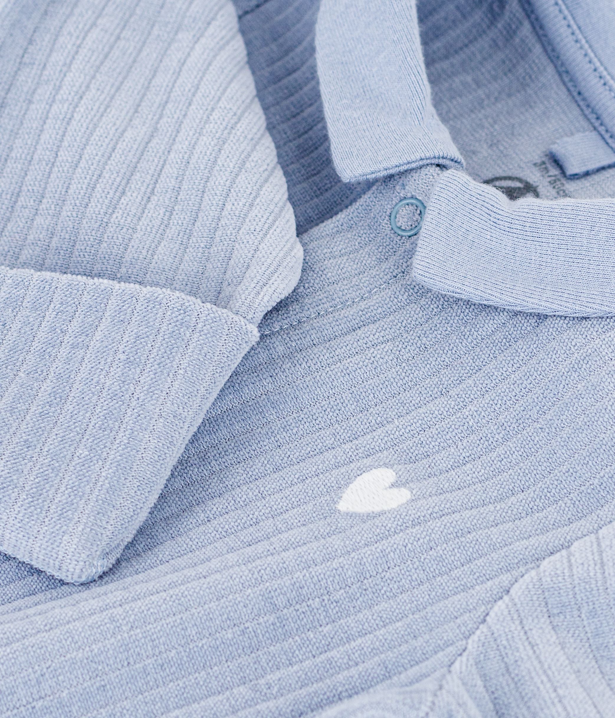 pyjama-bébé-en-velours-avec-col-uni