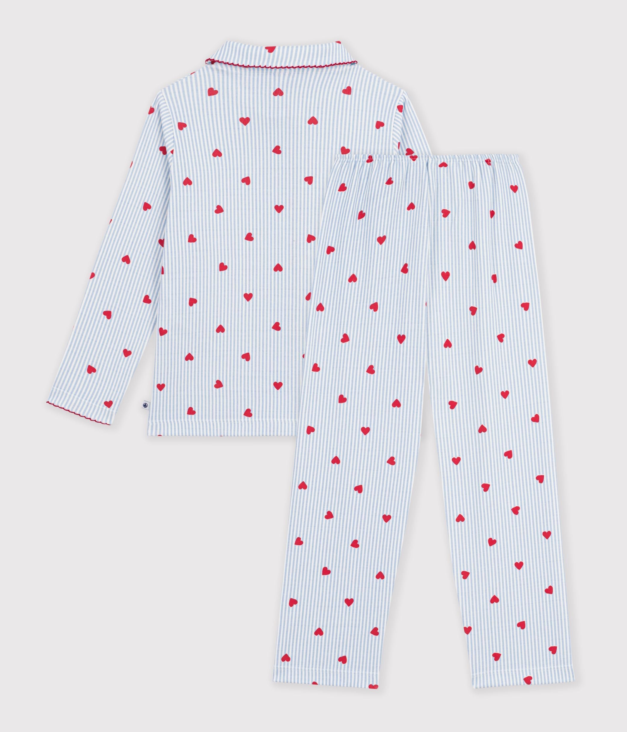 pyjama-boutonné-enfant-en-coton-à-coeurs