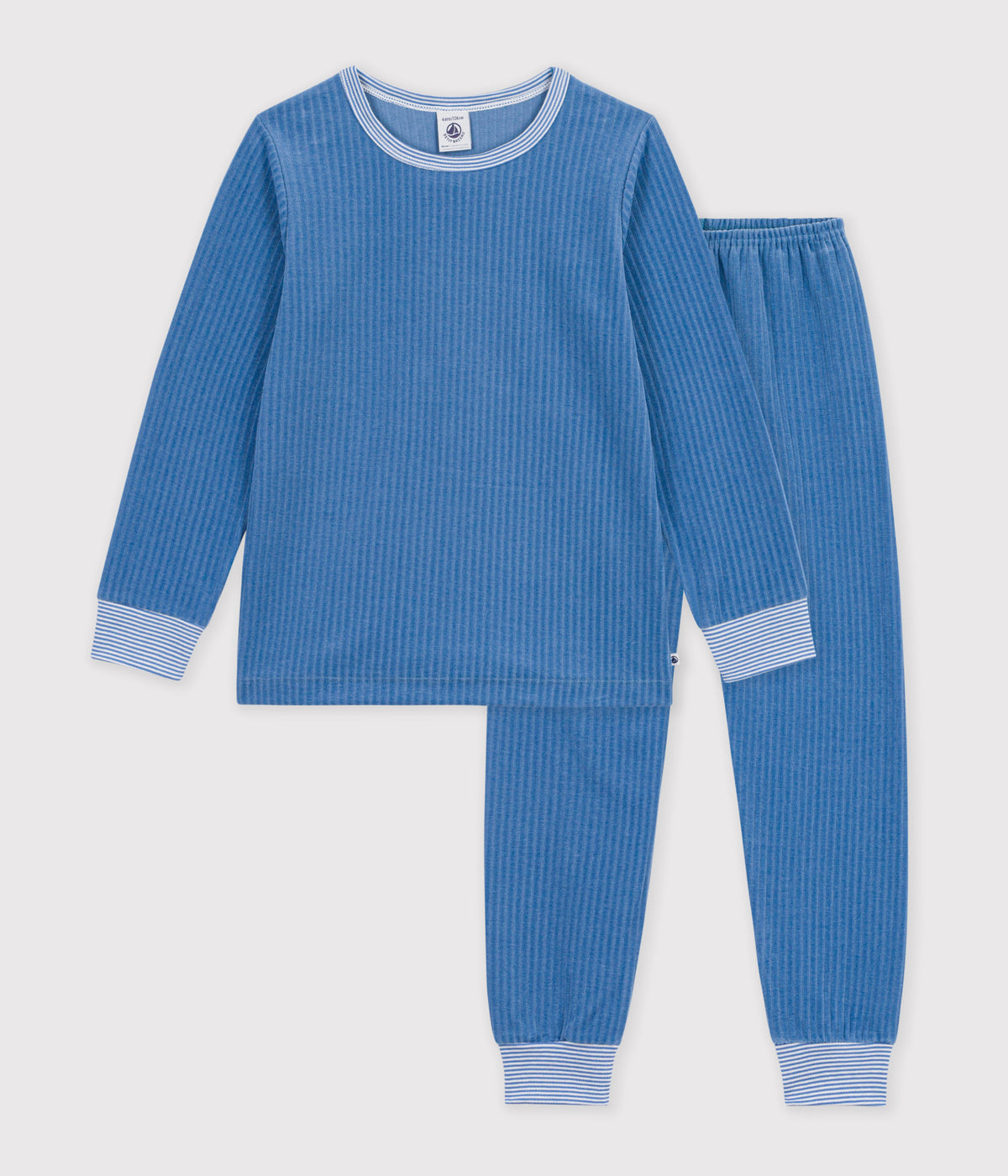pyjama-enfant-en-velours-côtelé-uni