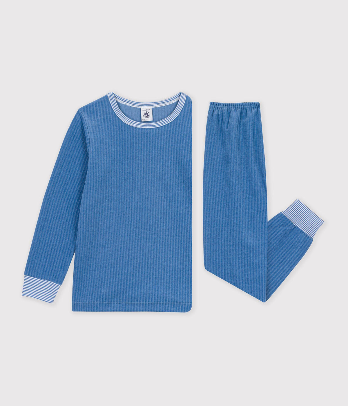 pyjama-enfant-en-velours-côtelé-uni