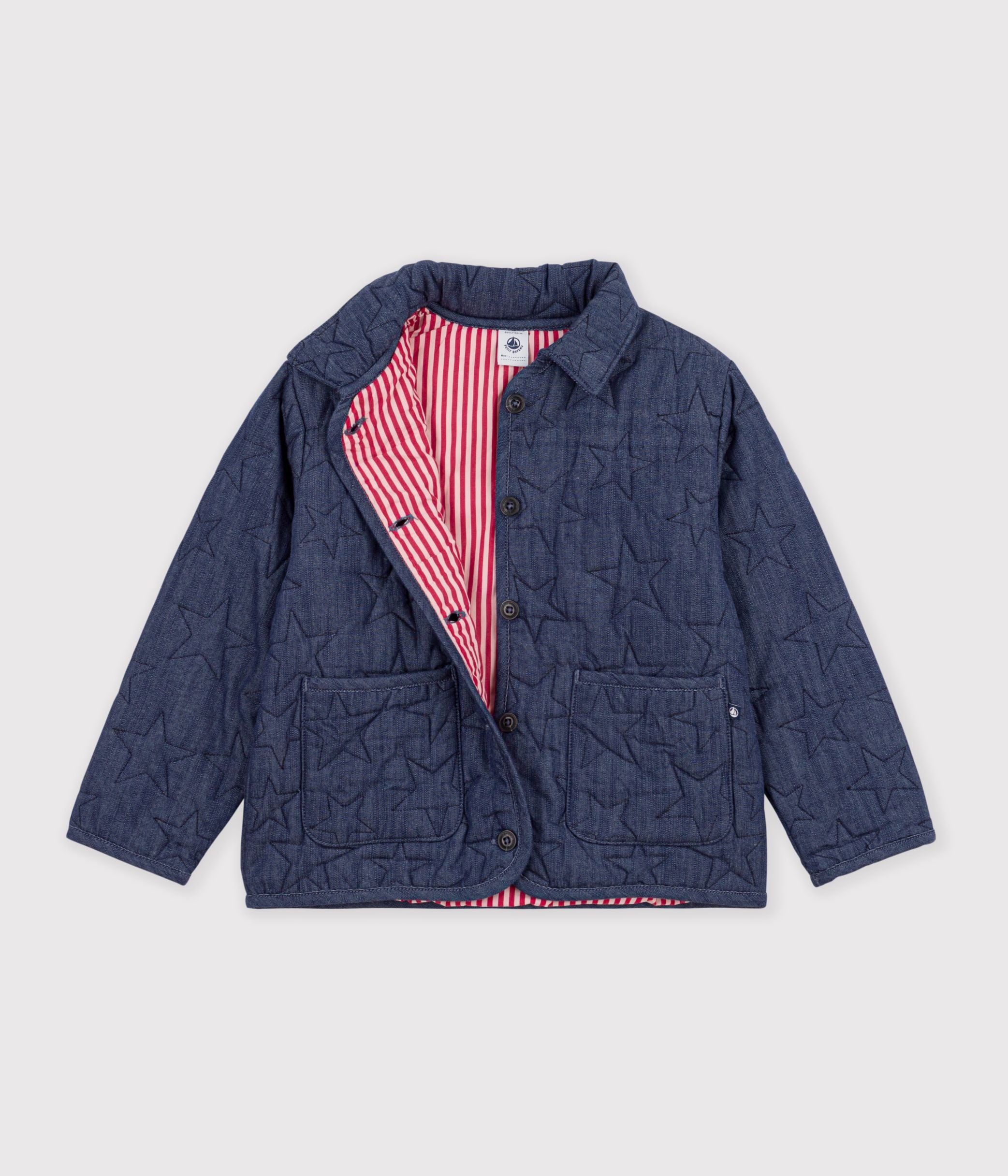 veste-enfant-en-denim-uni-motif-étoiles