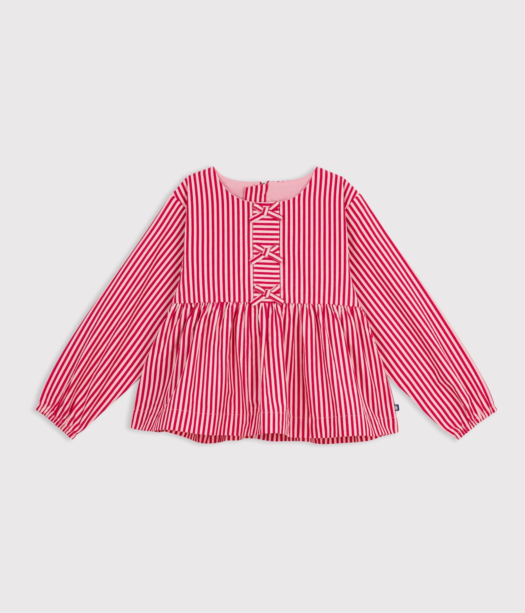 blouse-enfant-en-coton-manches-longues-à-rayures