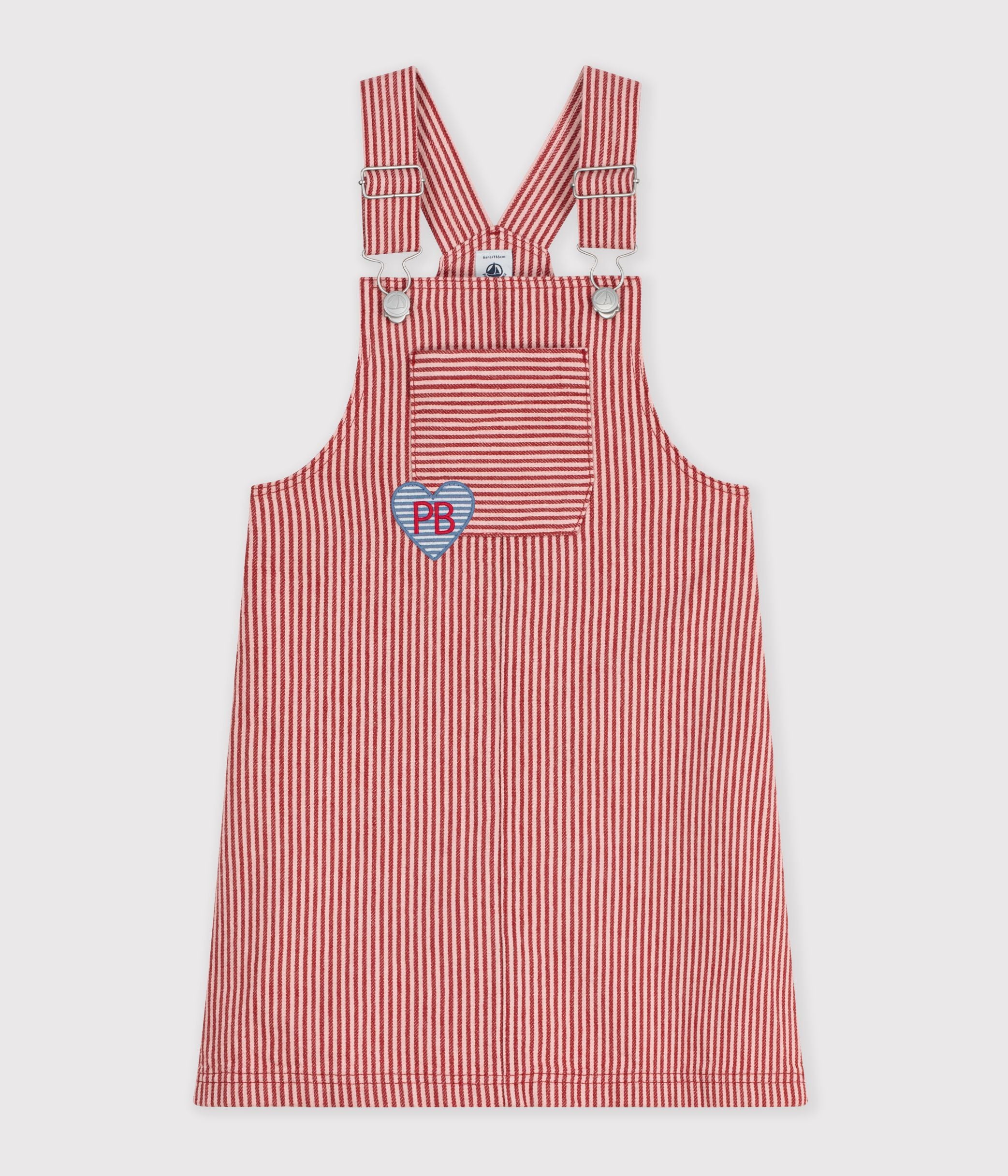 robe-salopette-enfant-en-coton-à-rayures
