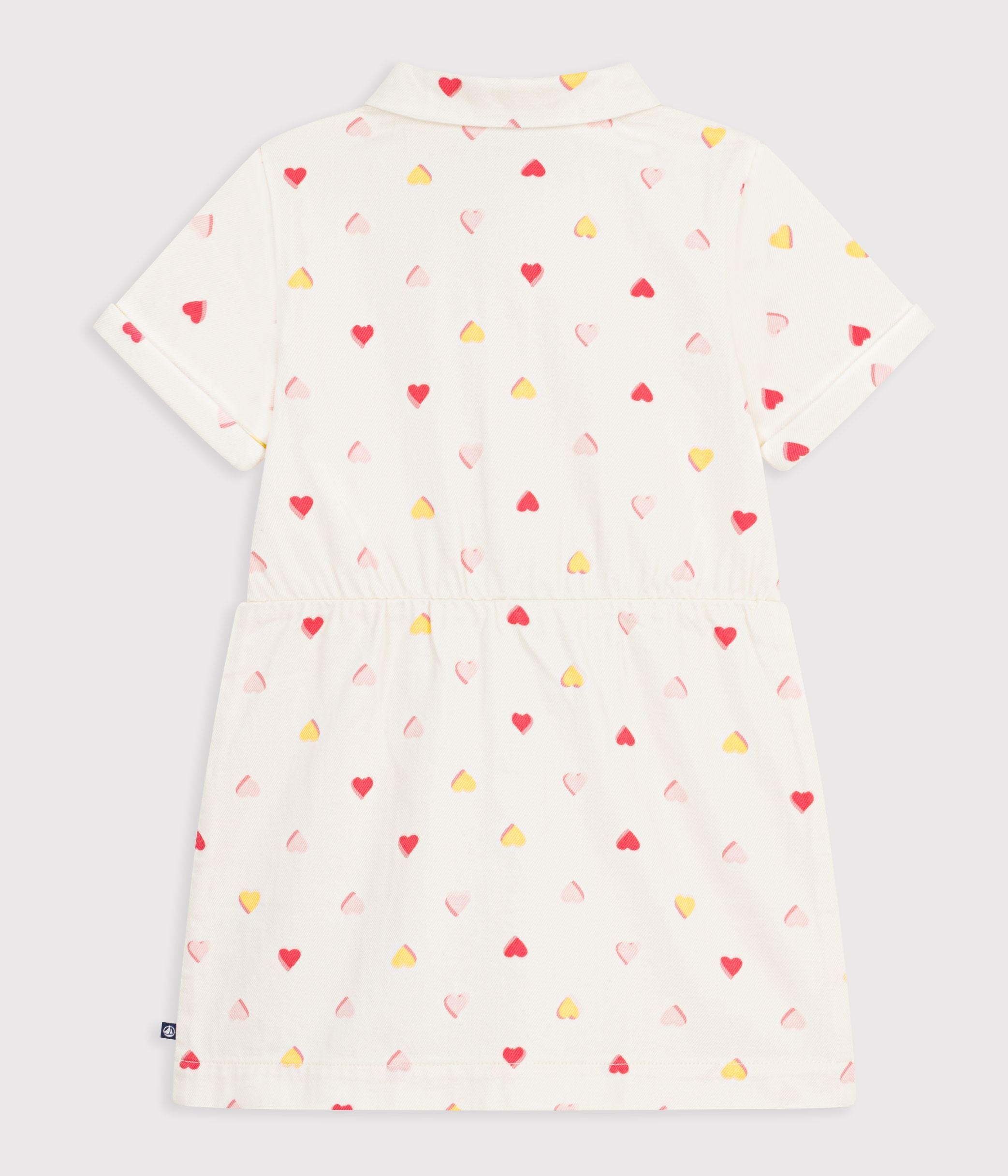 robe-enfant-en-coton-manches-courtes-imprimé-coeurs