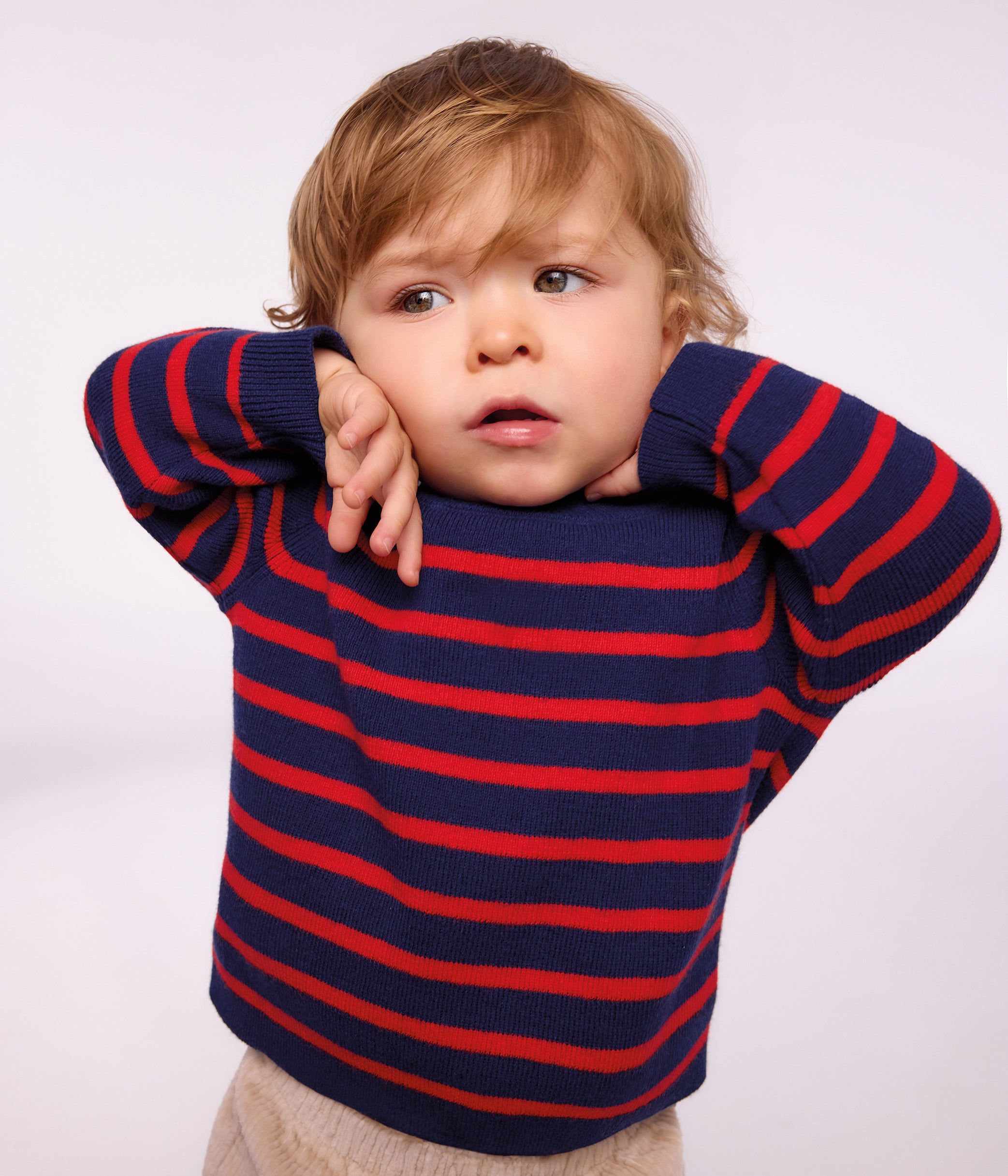 pull-marin-bébé-en-laine-et-coton-à-rayures
