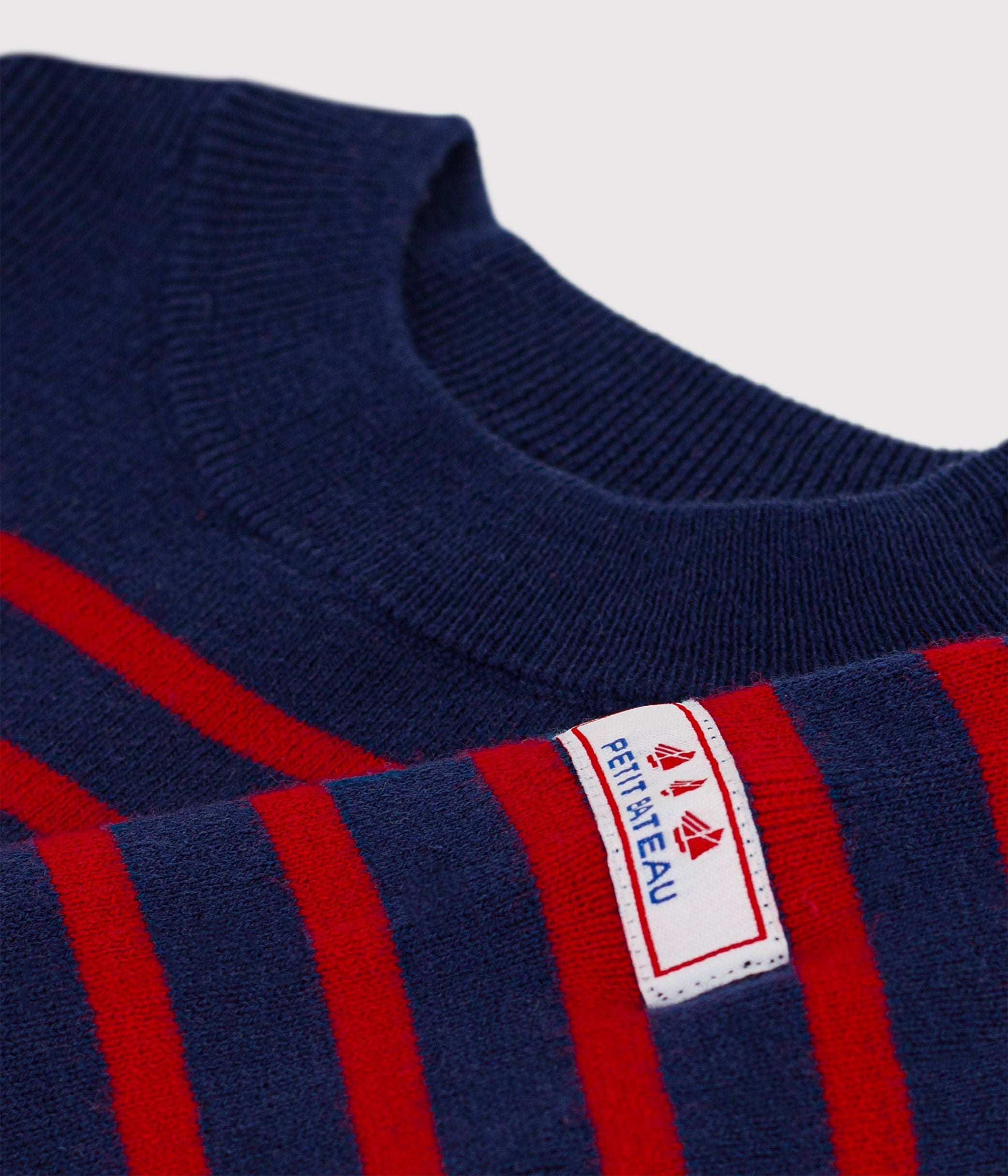 pull-marin-bébé-en-laine-et-coton-à-rayures