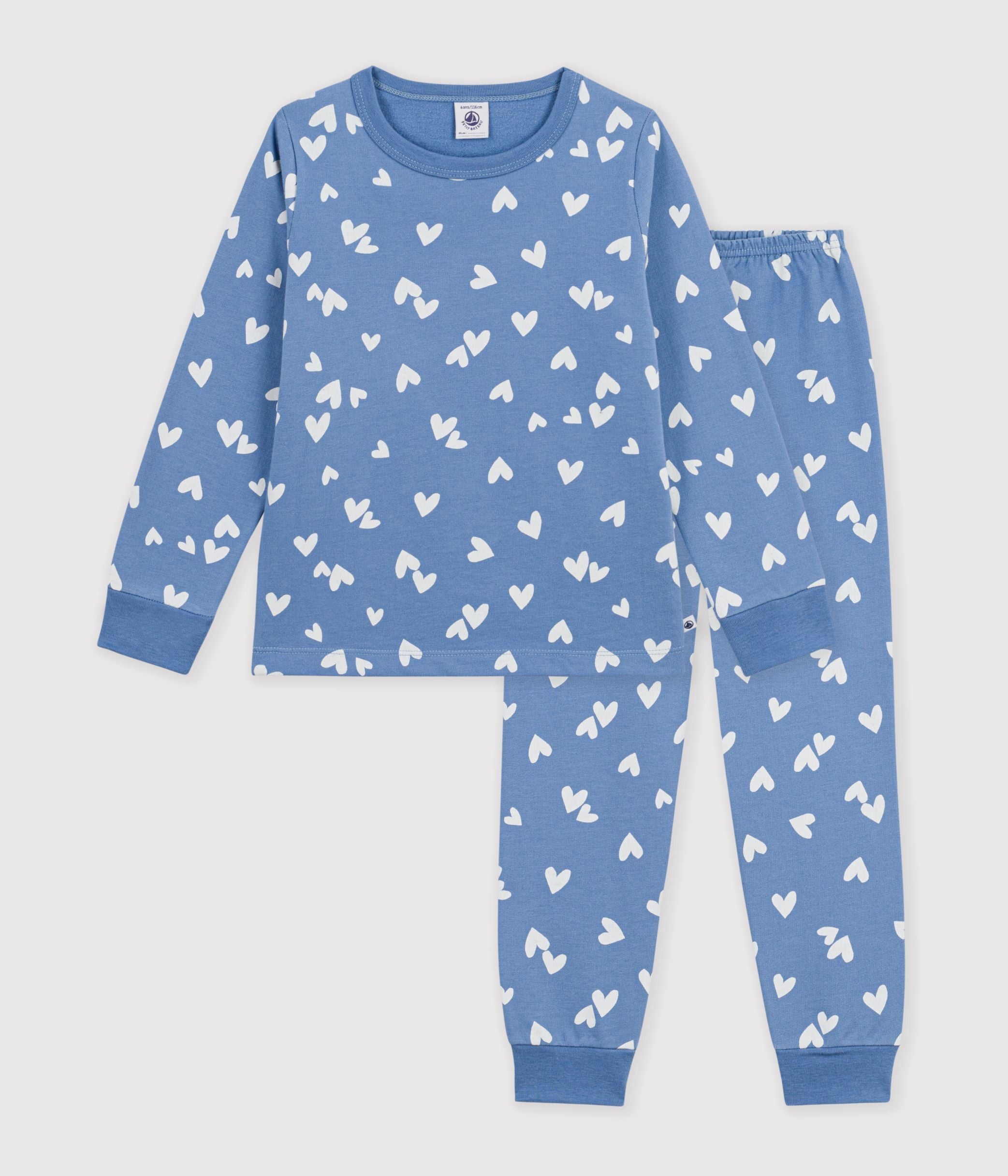 pyjama-enfant-en-molleton-à-coeurs