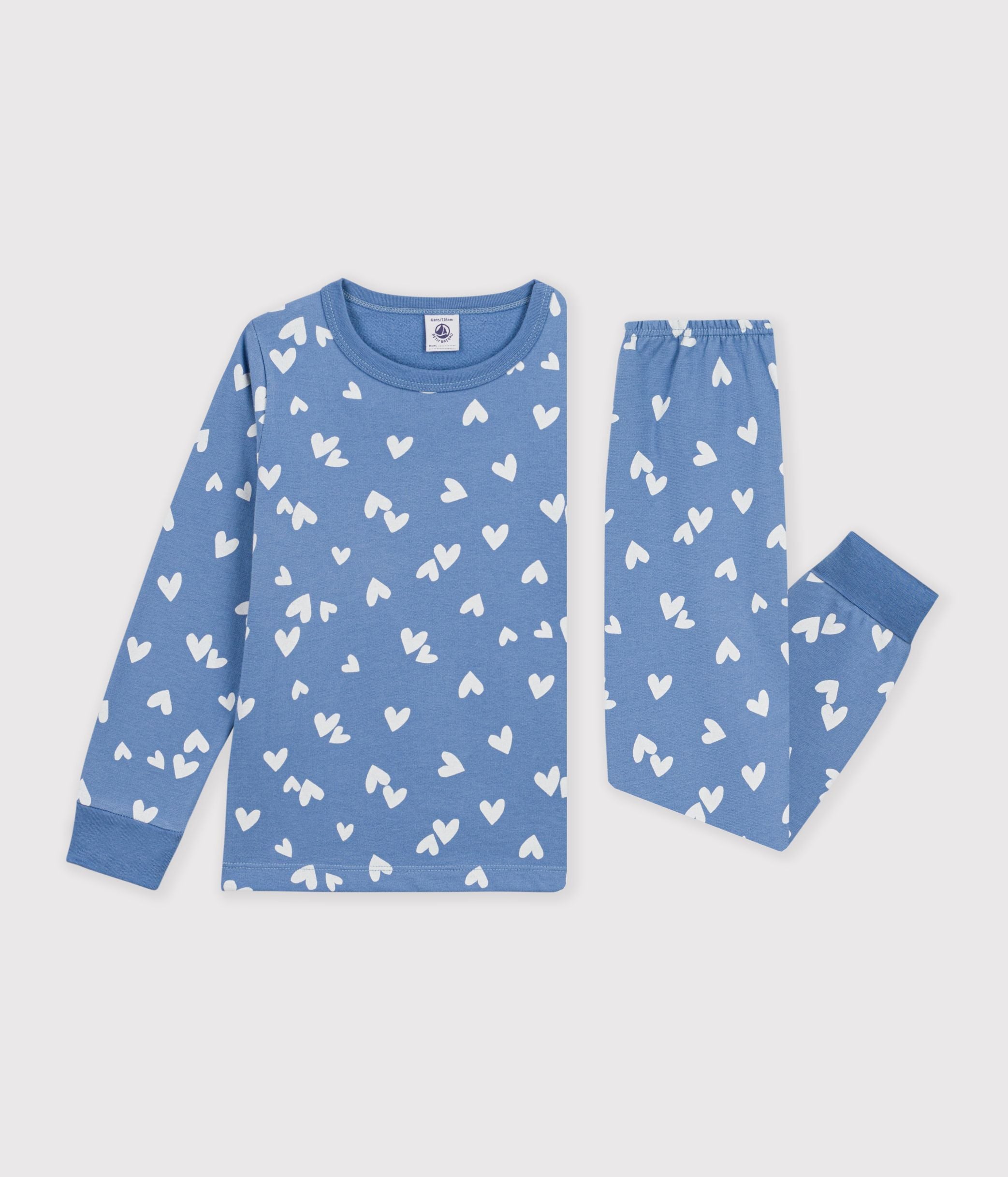 pyjama-enfant-en-molleton-à-coeurs