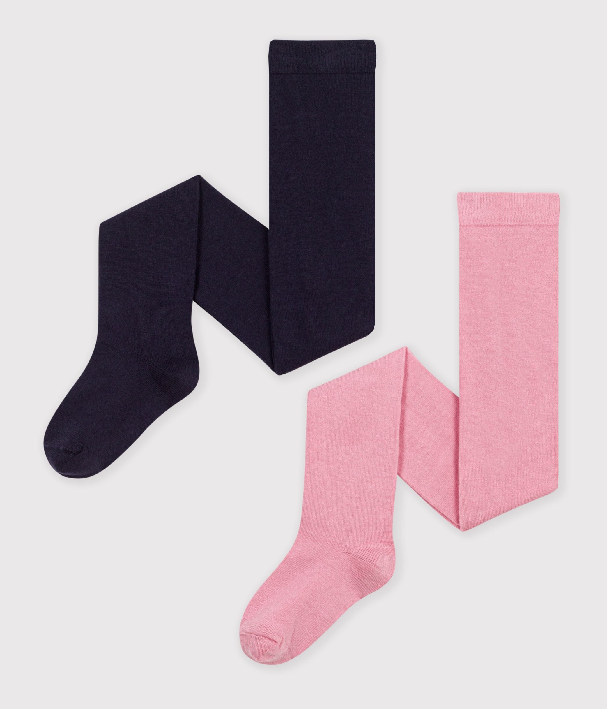 lot-de-2-collants-enfant-en-coton-unis
