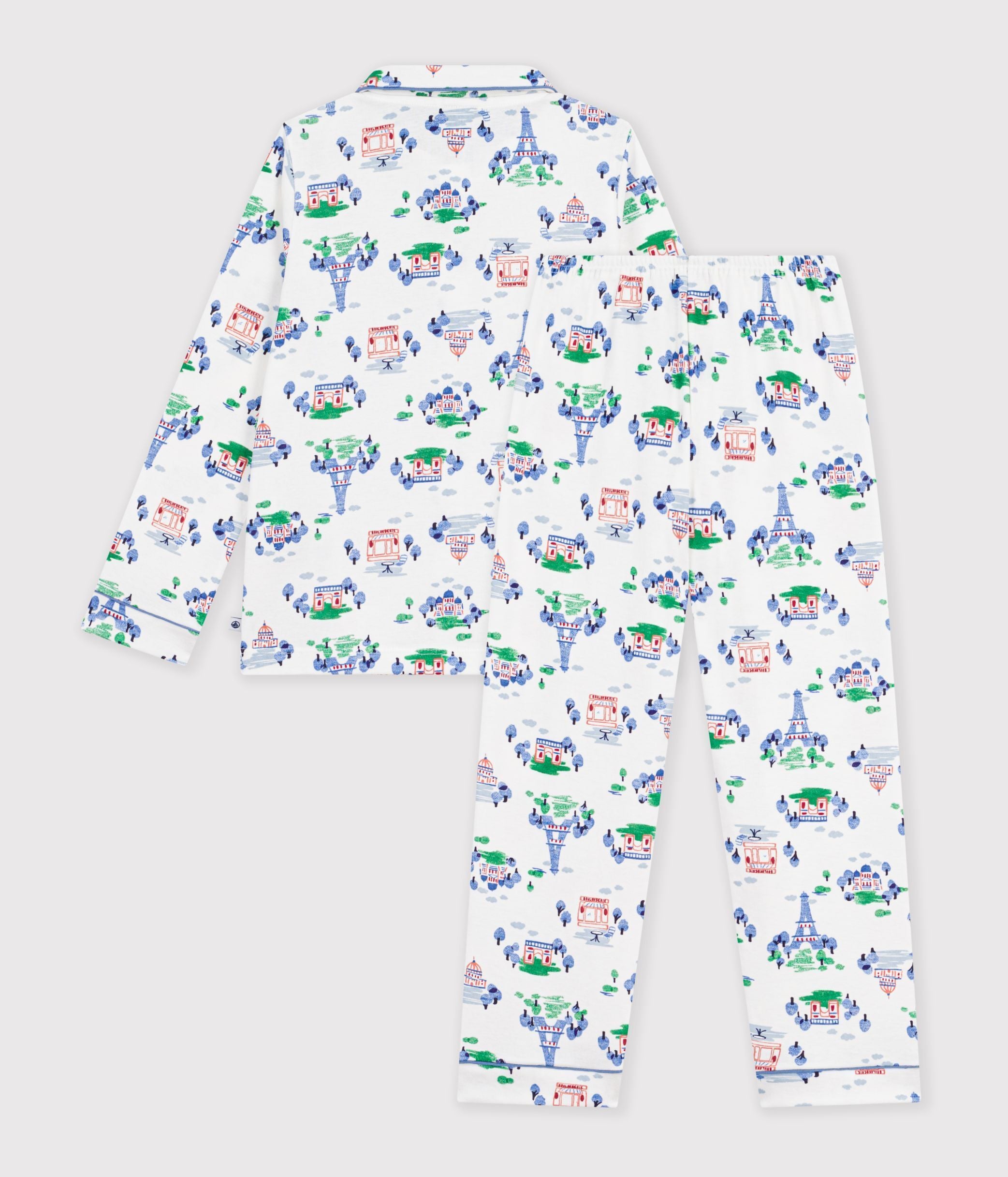 pyjama-boutonné-enfant-en-coton-imprimé-paris