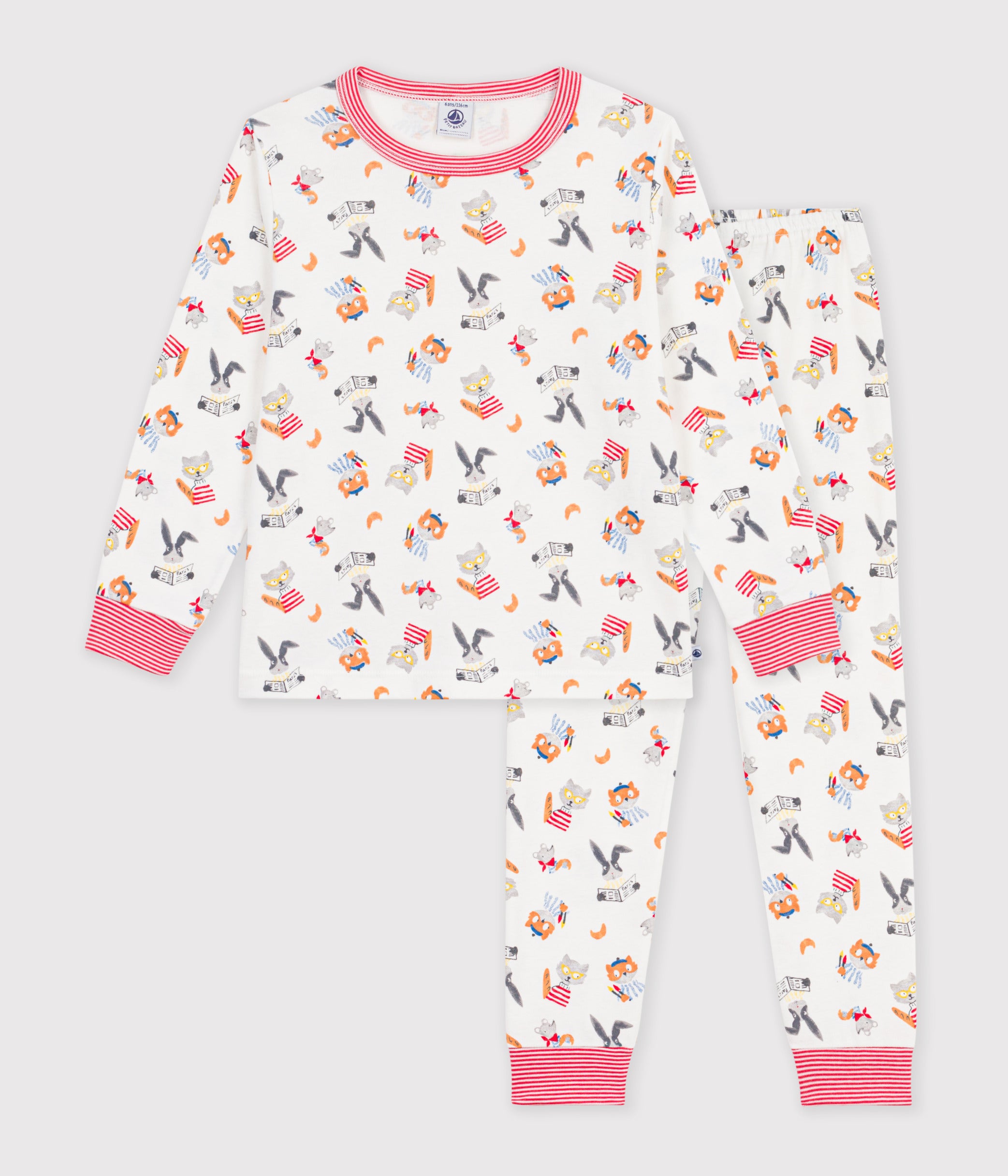 pyjama-enfant-en-coton-imprimé-animaux