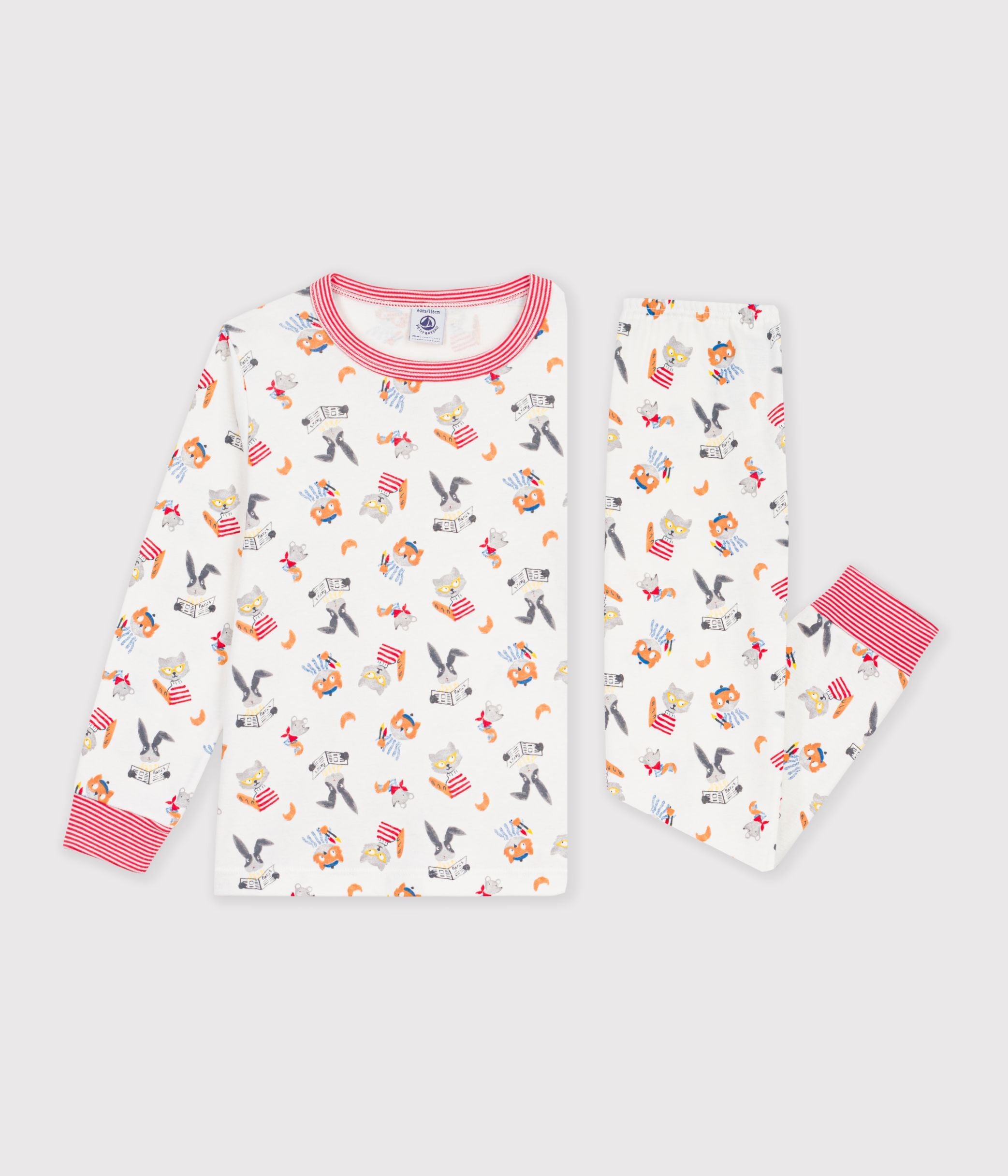 pyjama-enfant-en-coton-imprimé-animaux