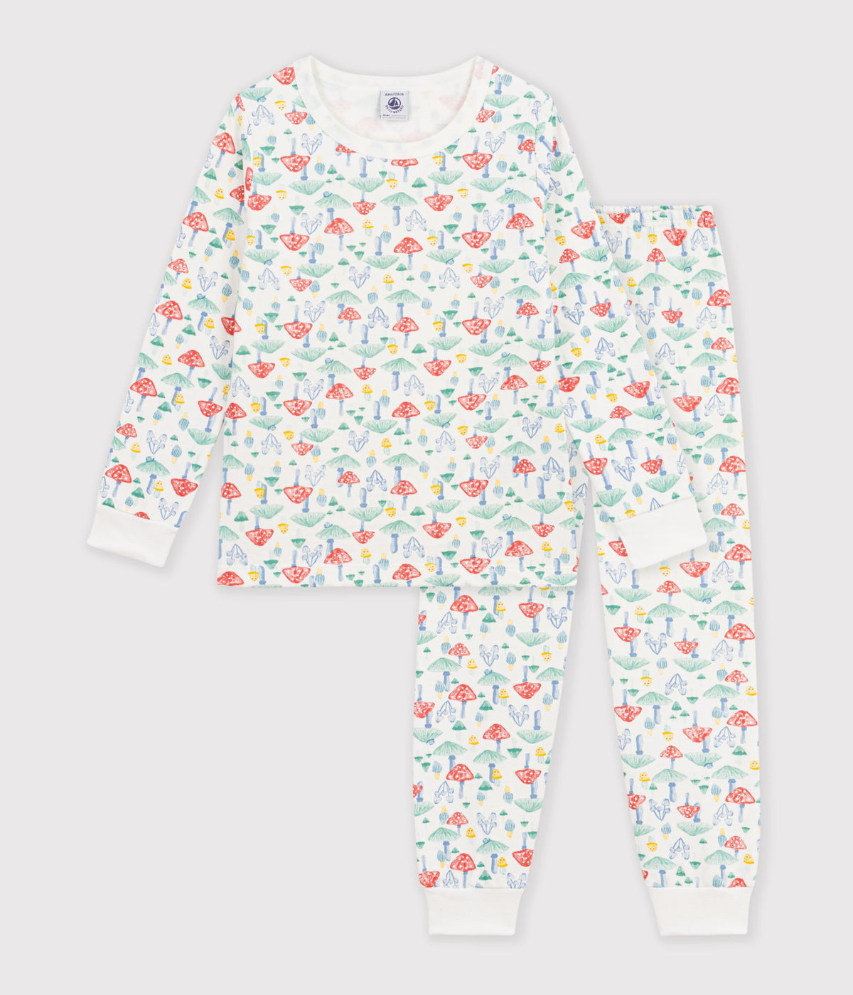 pyjama-enfant-en-molleton-imprimé-champignons