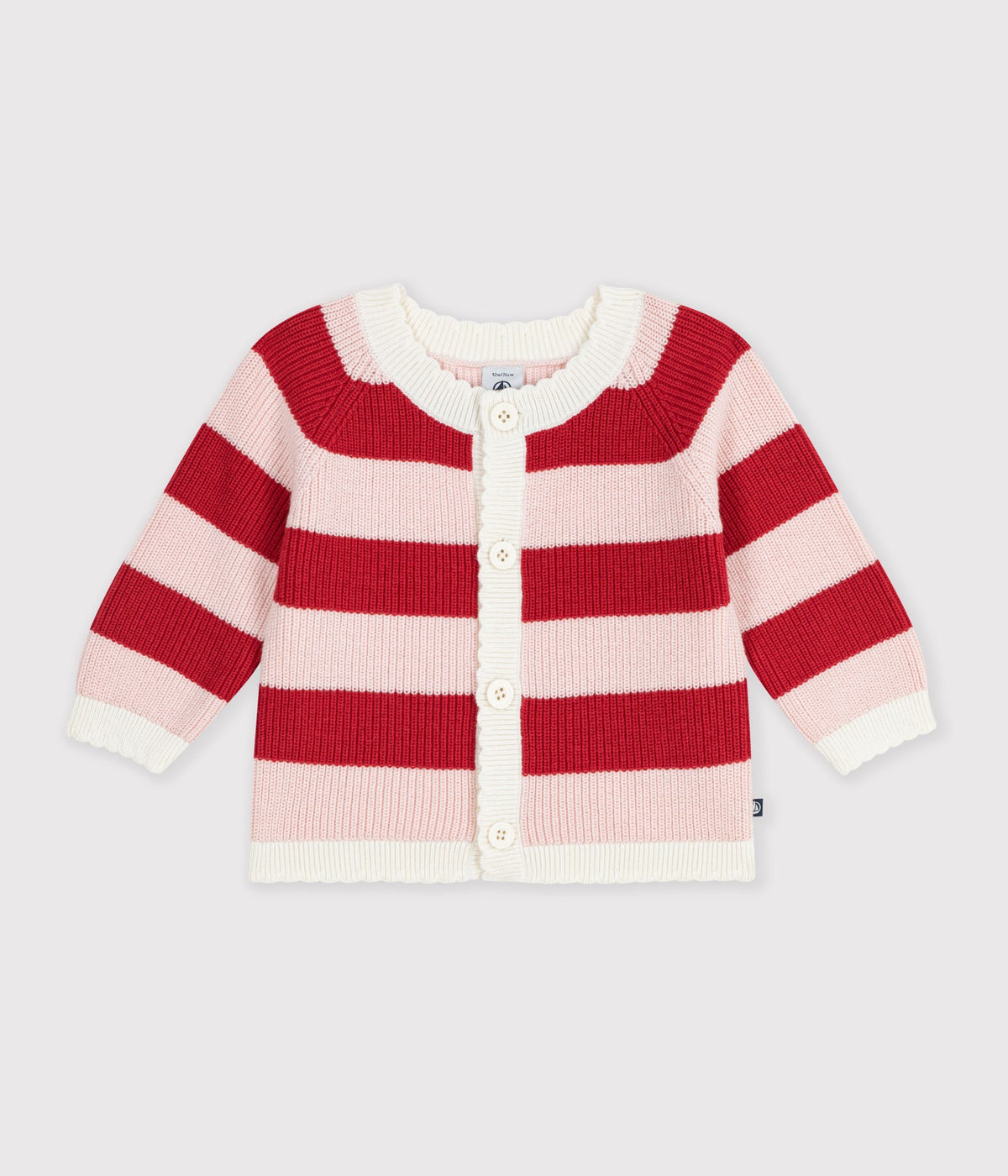 cardigan-bébé-en-coton-à-rayures