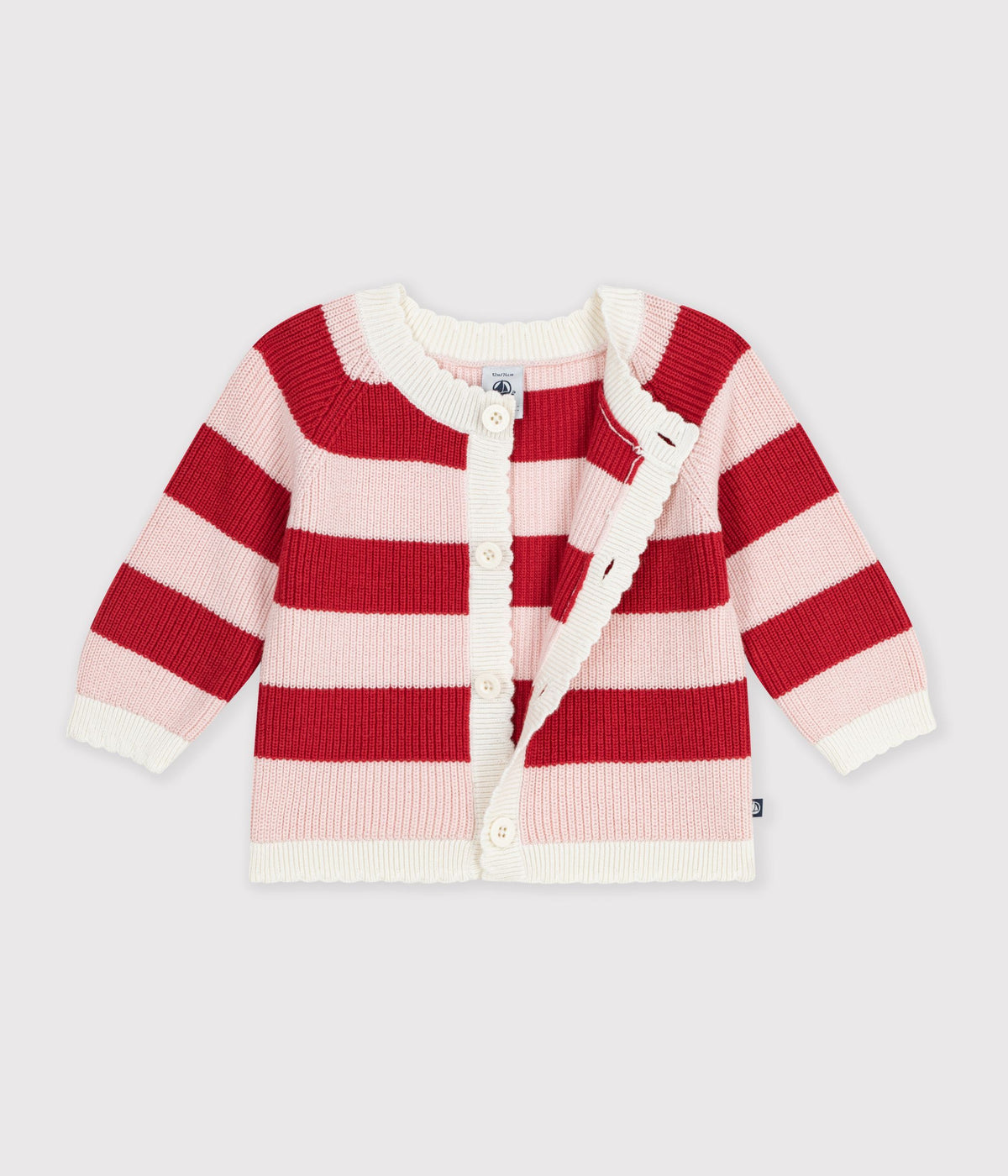 cardigan-bébé-en-coton-à-rayures