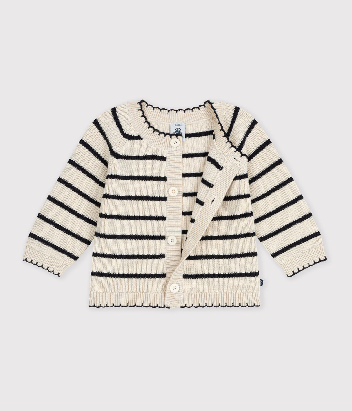 cardigan-bébé-en-coton-à-rayures
