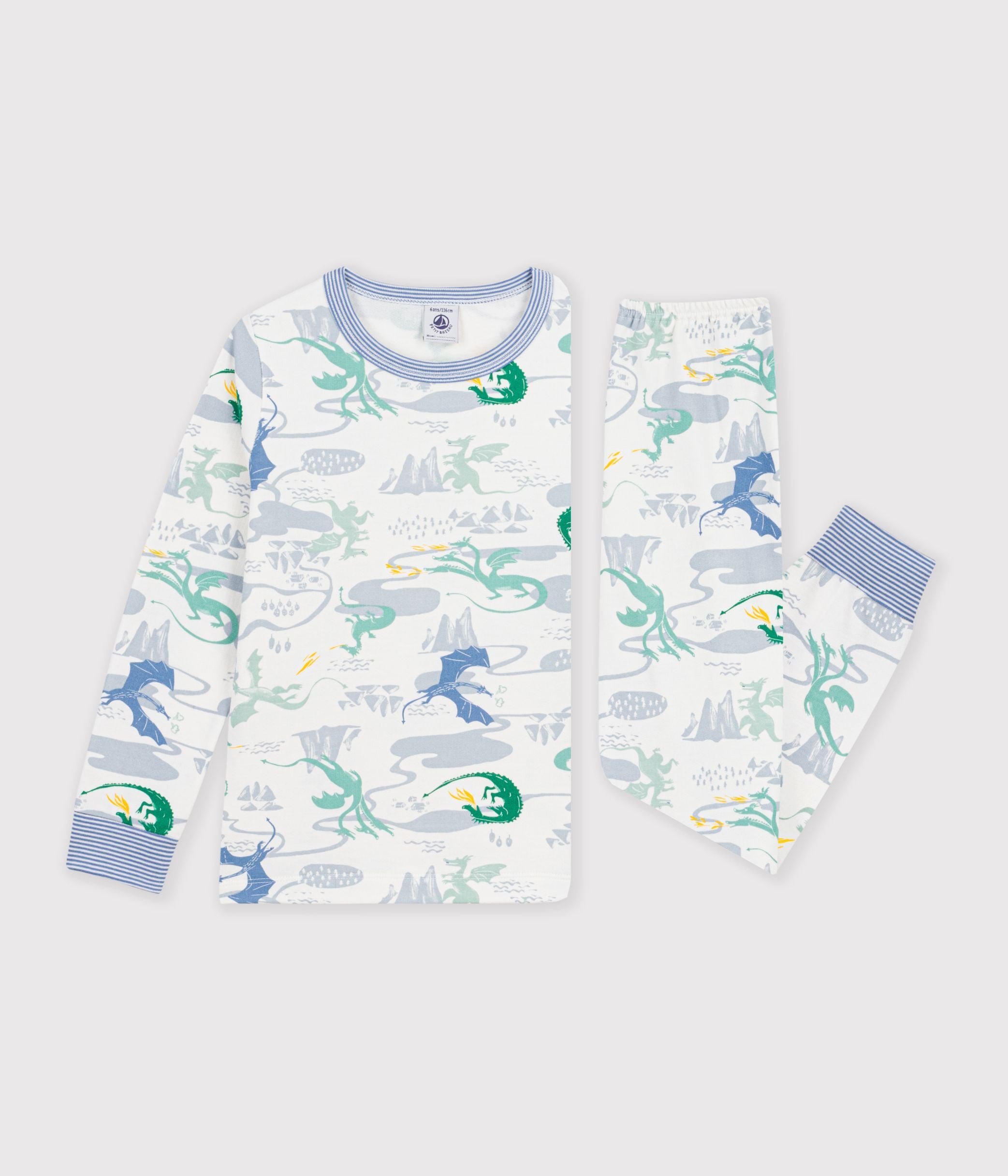 pyjama-enfant-en-molleton-imprimé-dragons