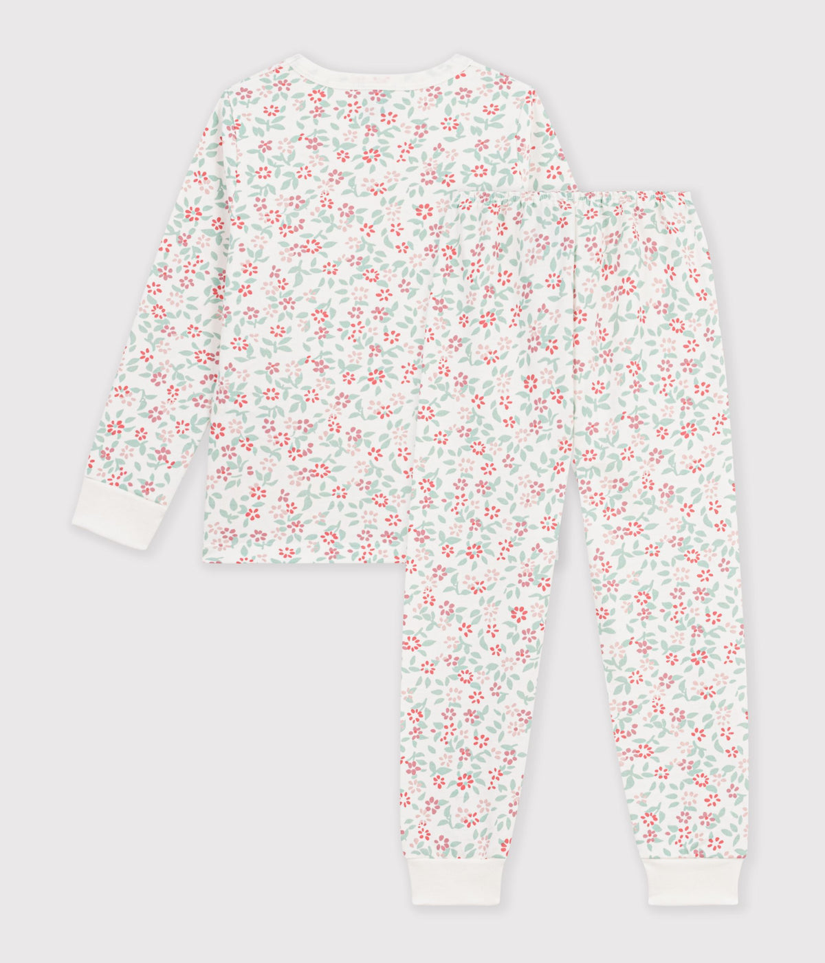 pyjama-enfant-en-molleton-à-fleurs