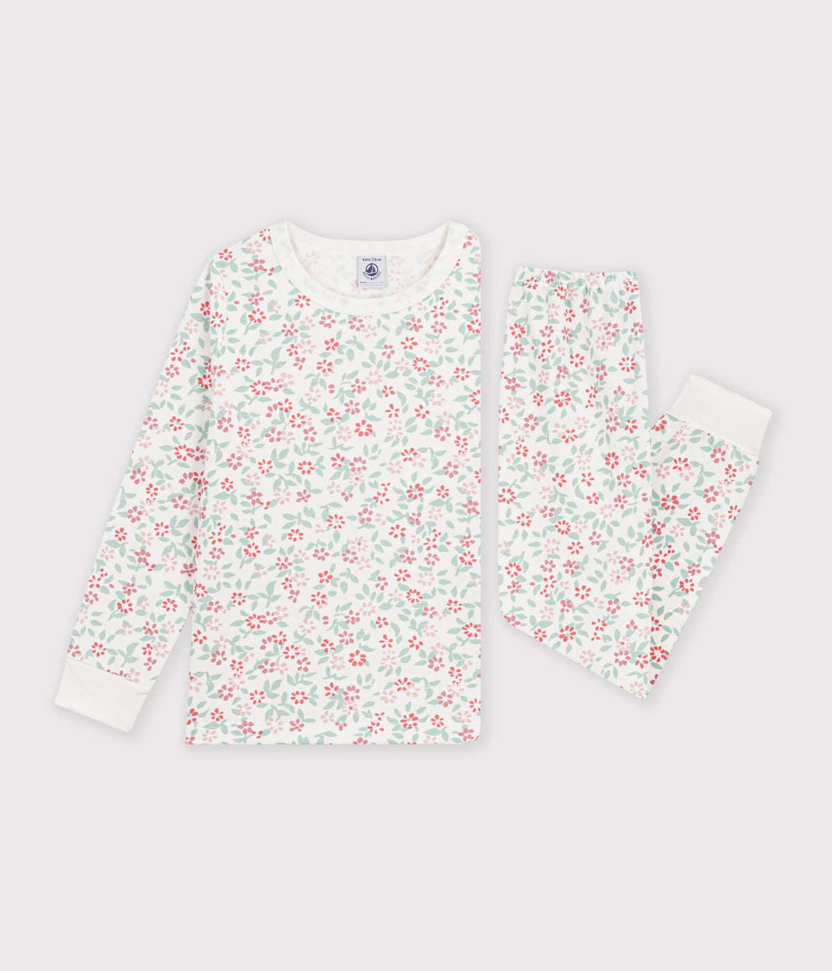 pyjama-enfant-en-molleton-à-fleurs