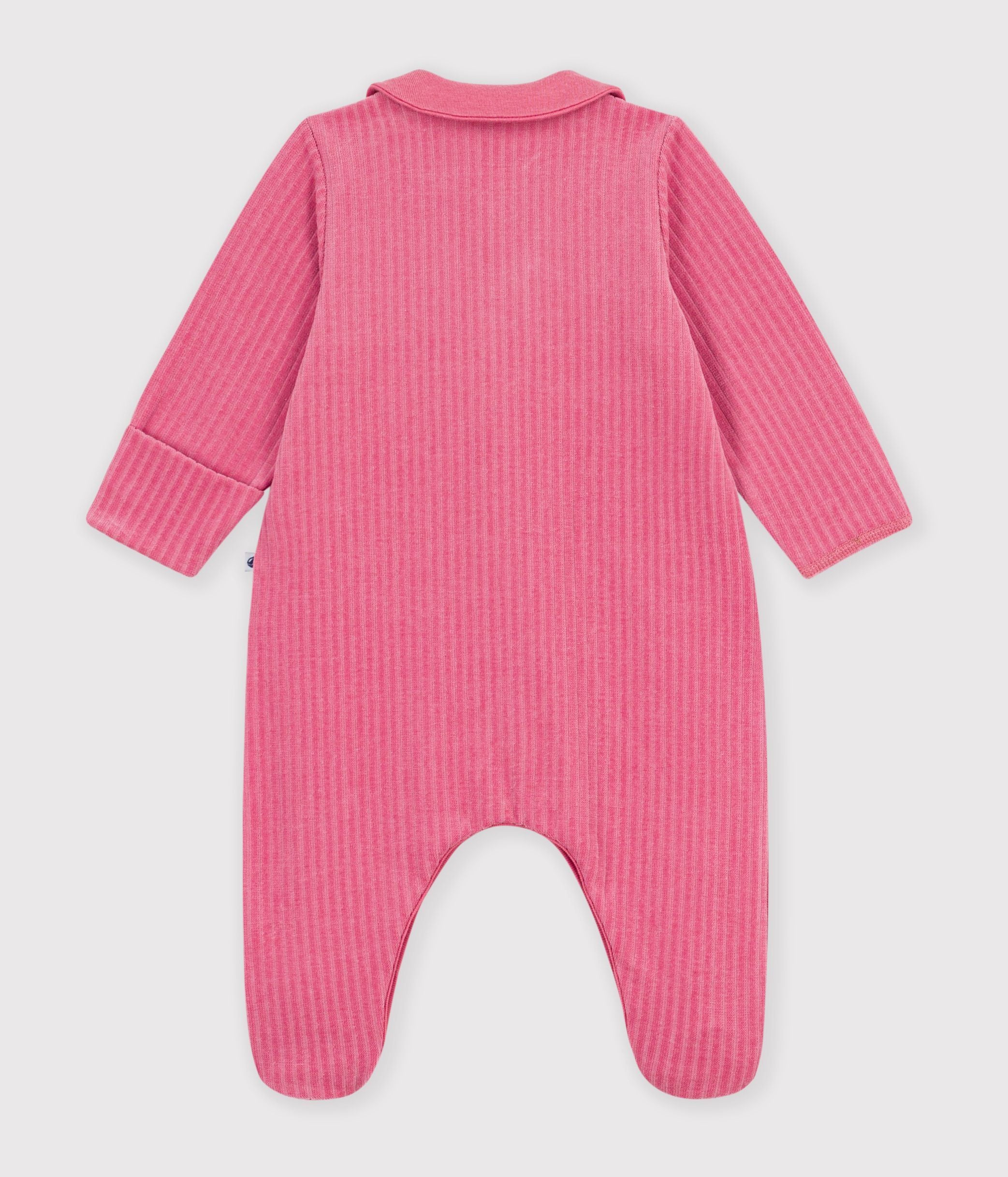 pyjama-bébé-en-velours-avec-col-uni