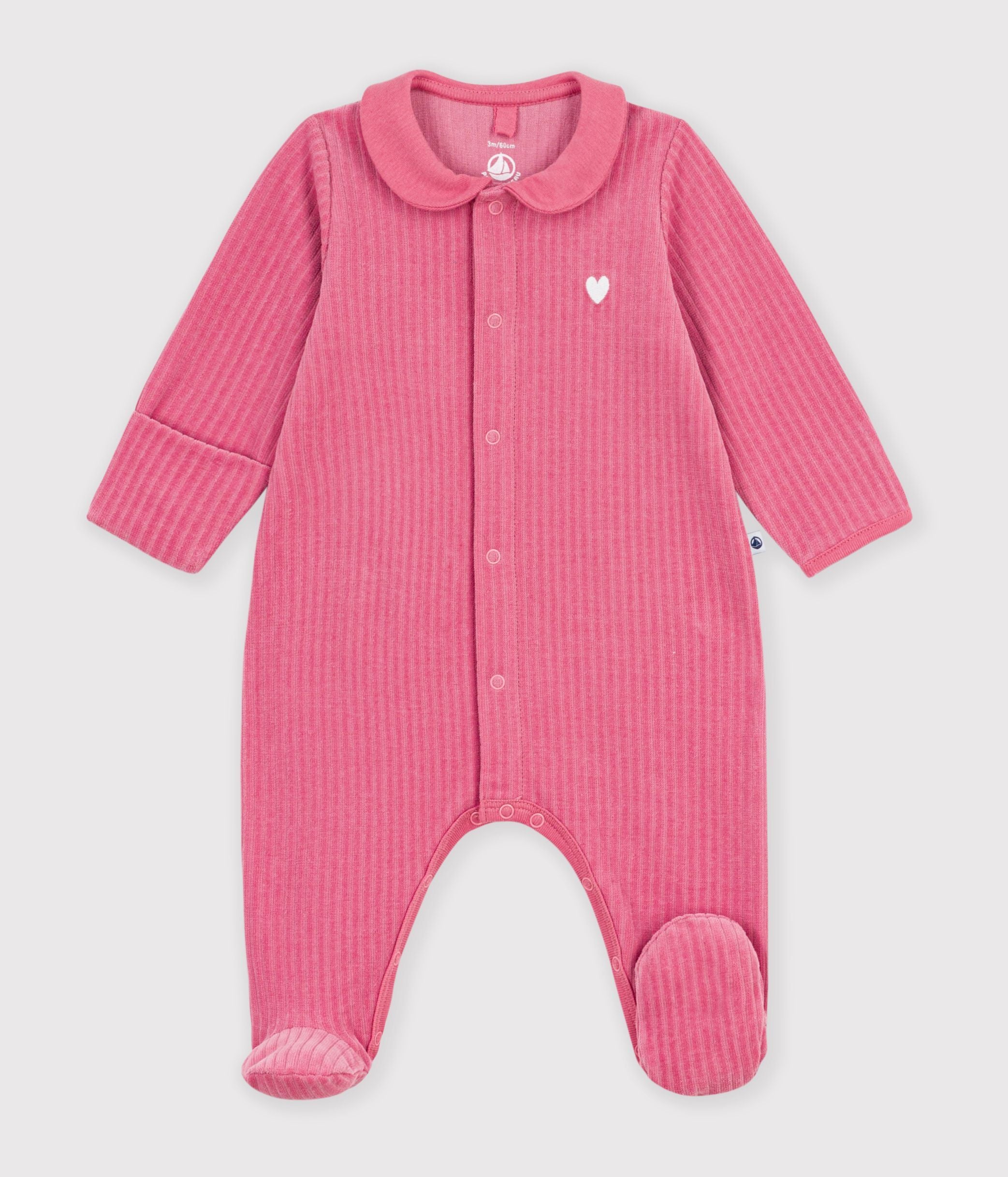 pyjama-bébé-en-velours-avec-col-uni