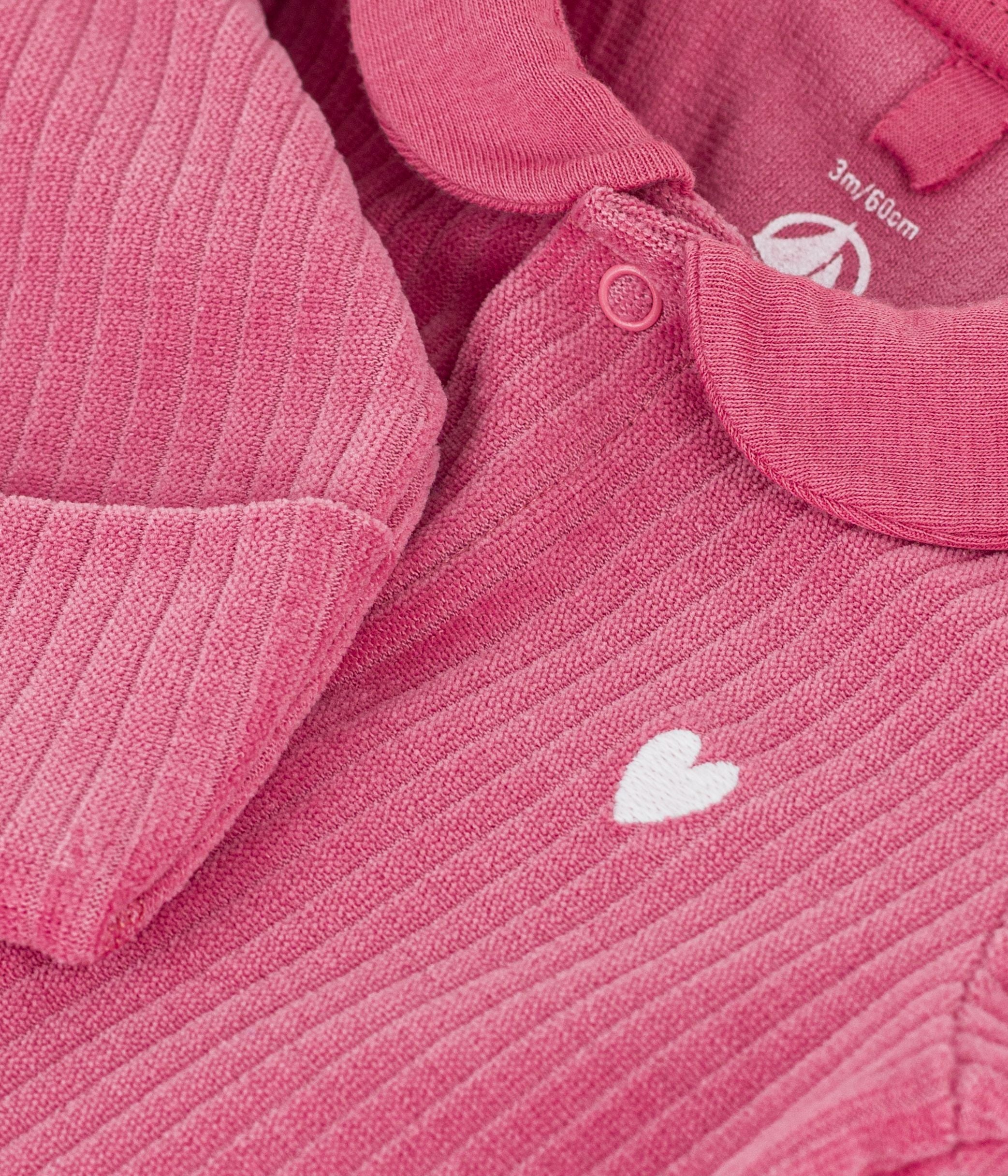 pyjama-bébé-en-velours-avec-col-uni